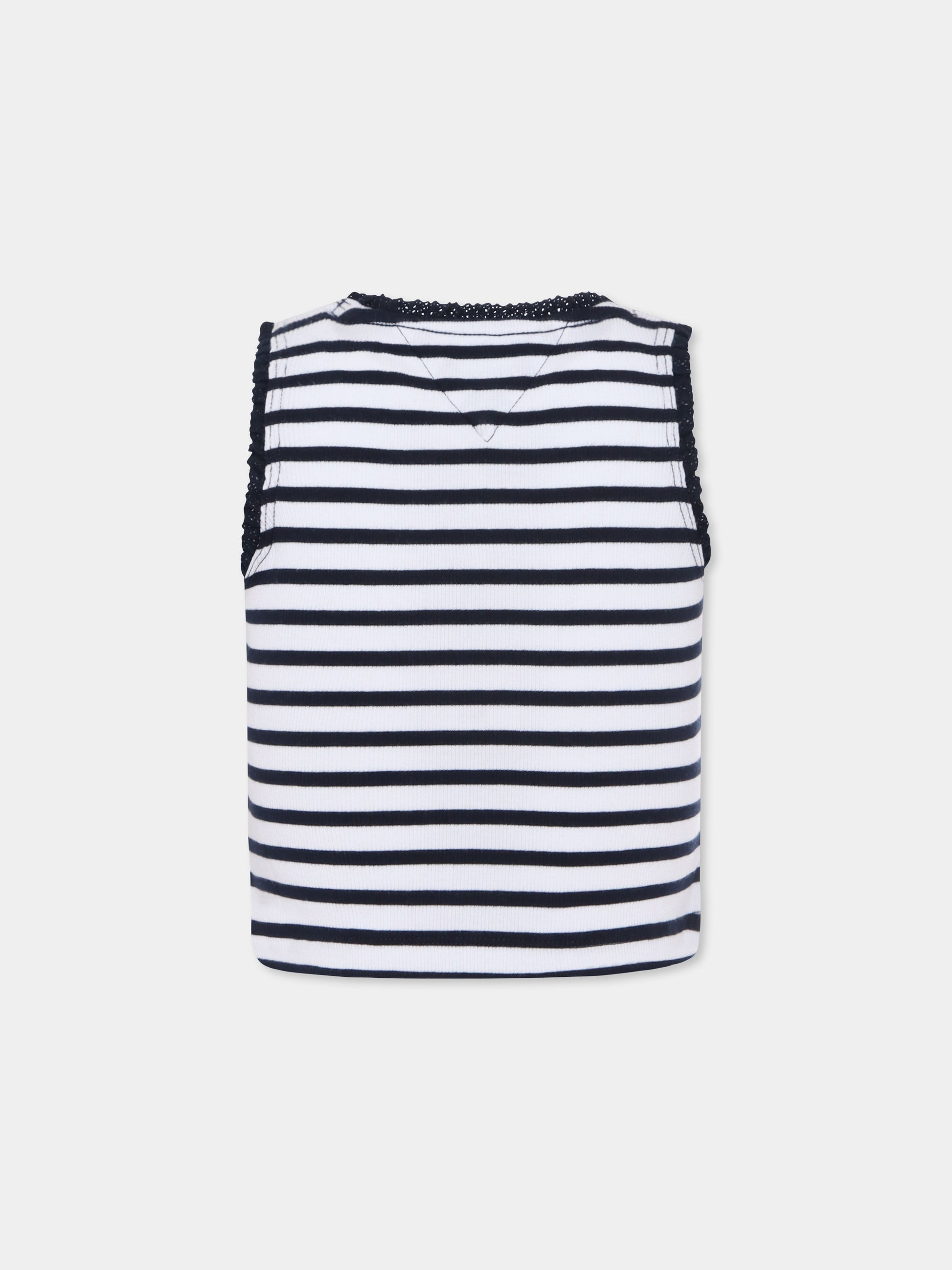 Canotta multicolor per bambina con bandierina,Tommy Hilfiger Junior,25S THKG0KG08588J KG0KG08588 C1G