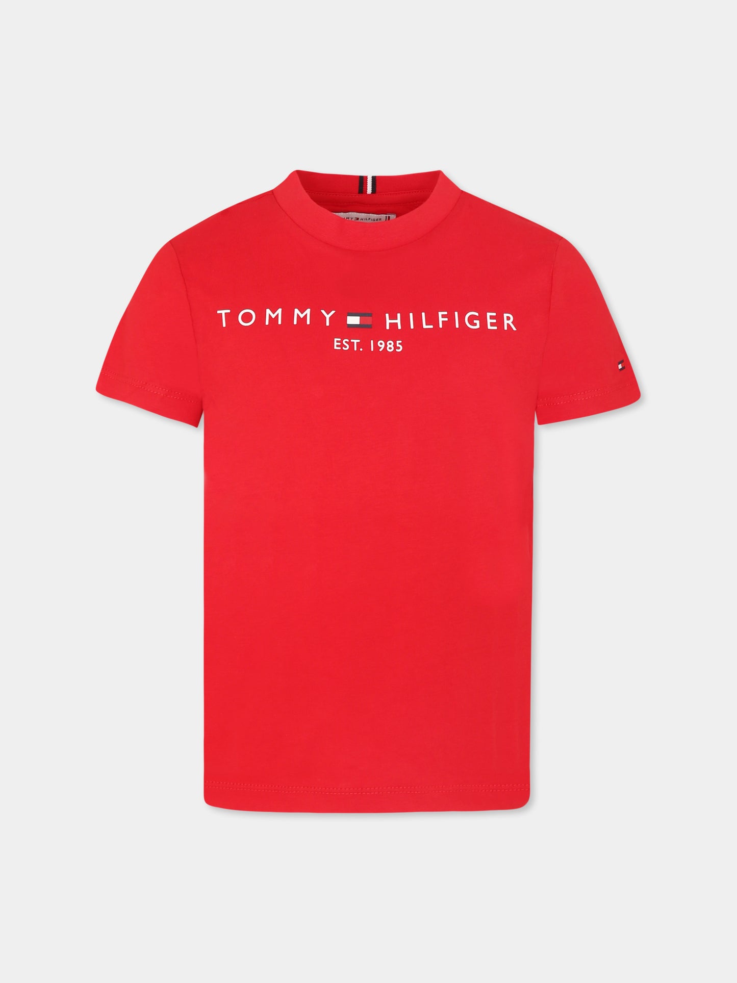 T-shirt rossa per bambino con logo,Tommy Hilfiger Junior,25S THKS0KS00397J KS0KS00397 XLG