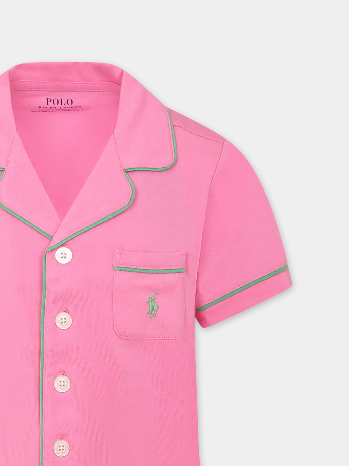 Pigiama rosa per bambina cavallino,Ralph Lauren Kids,25S RL4P0241 4P0241 AJD