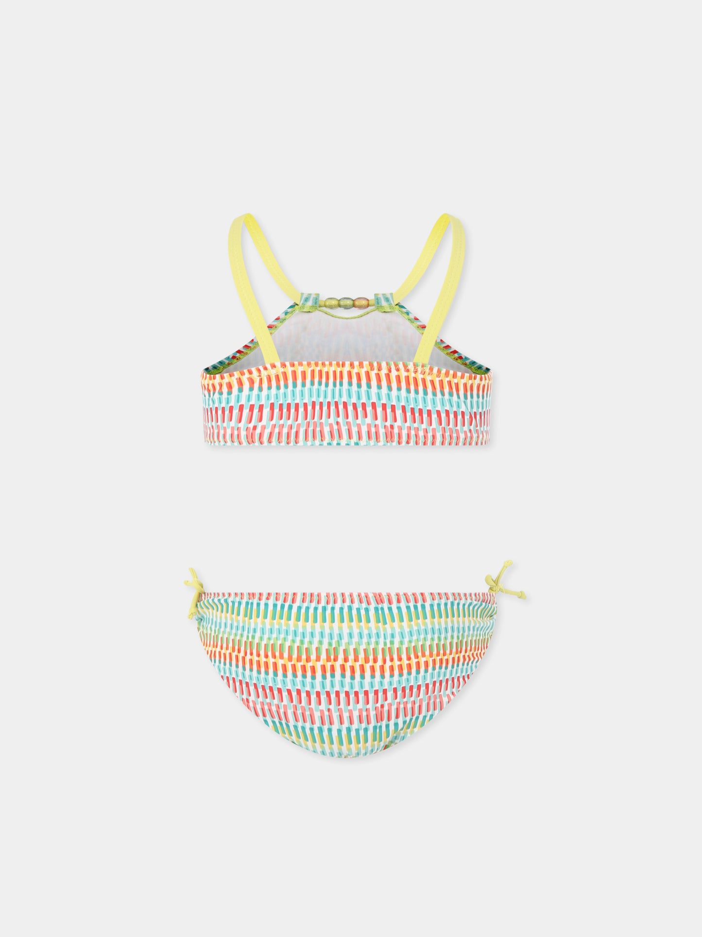 Bikini multicolor per bambina con stampa all over