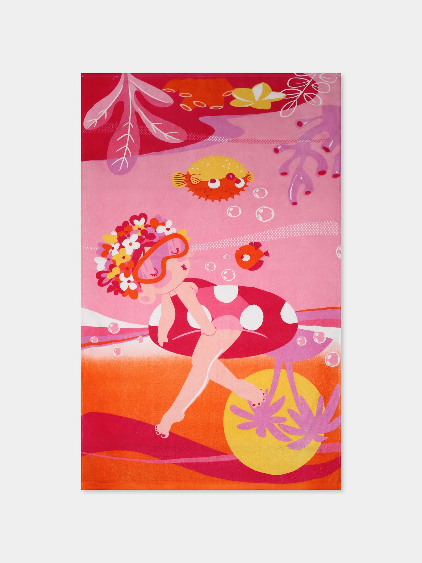 Telo mare rosa per bambina con stampa bambina,Mayoral,10936 064