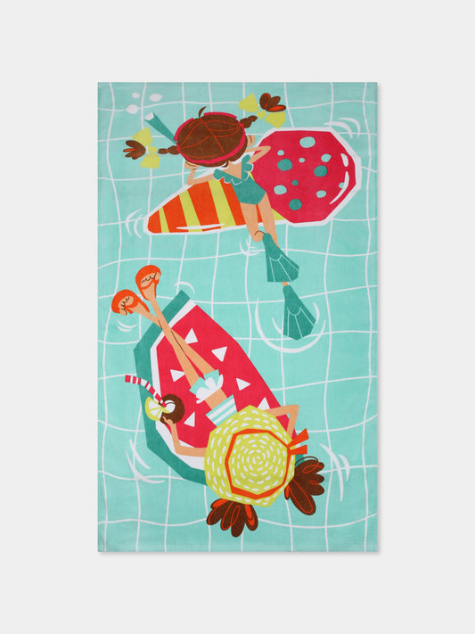 Telo mare celeste per bambina con stampa bambina,Mayoral,10936 065