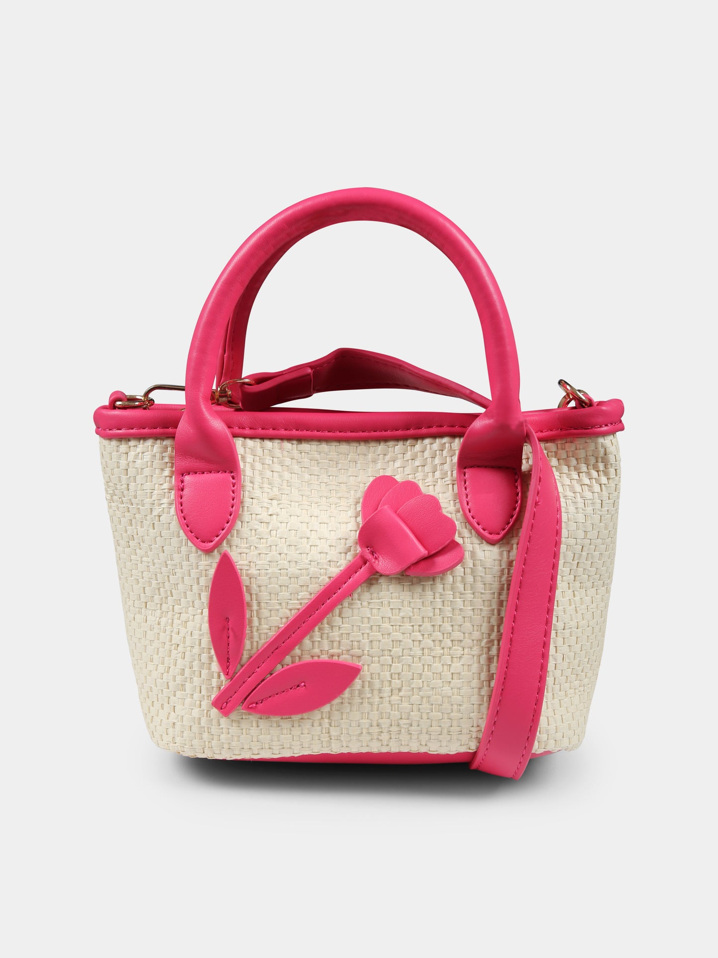Borsa beige per bambina con fiore,Mayoral,10927 076