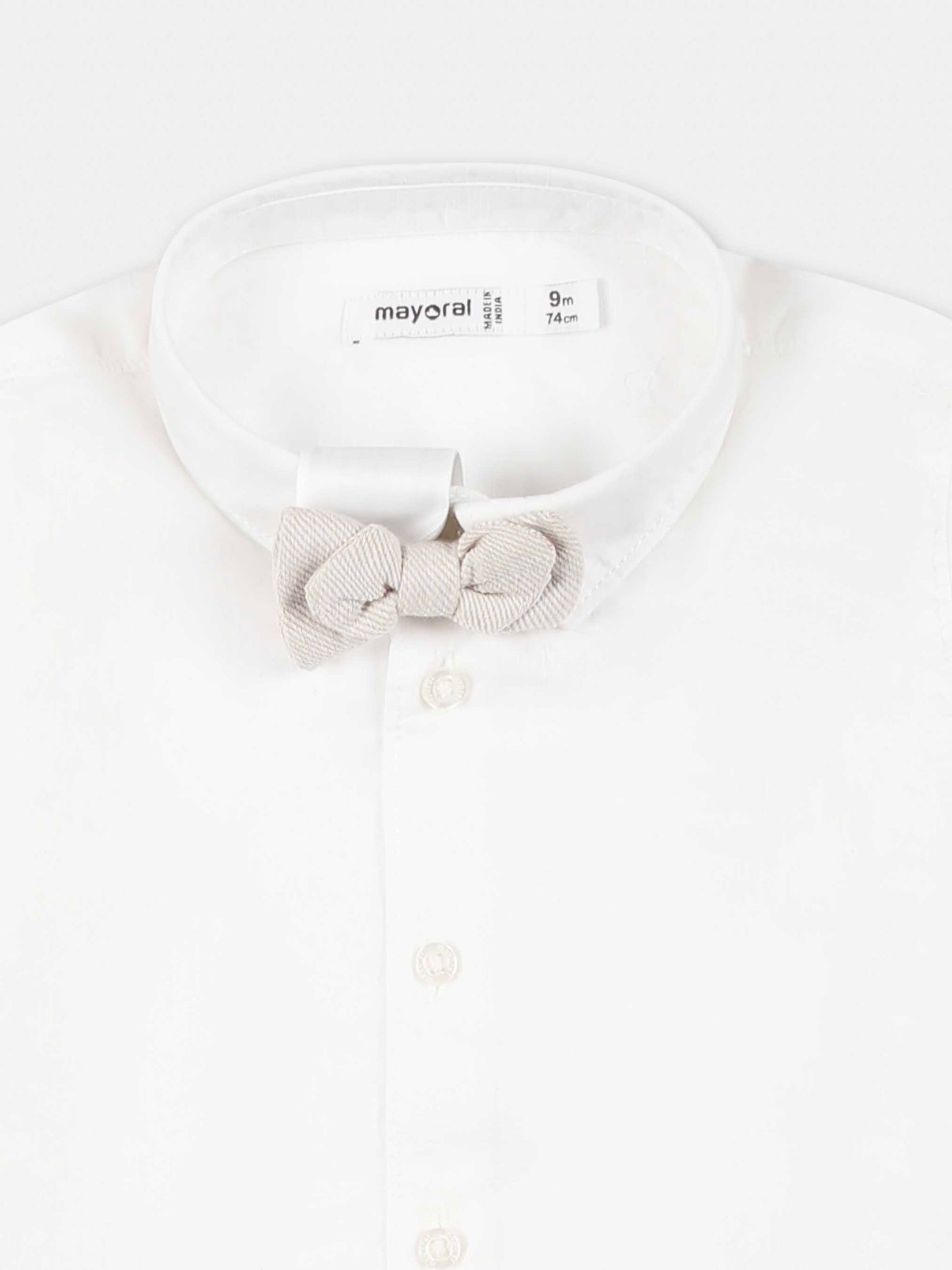 Camicia bianca per neonato con papillon