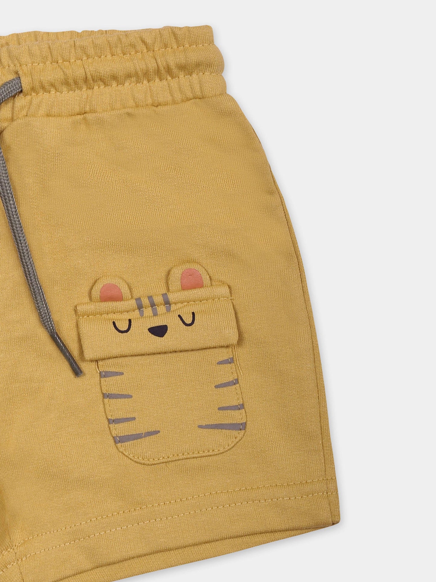 Shorts gialli per neonato con tigre