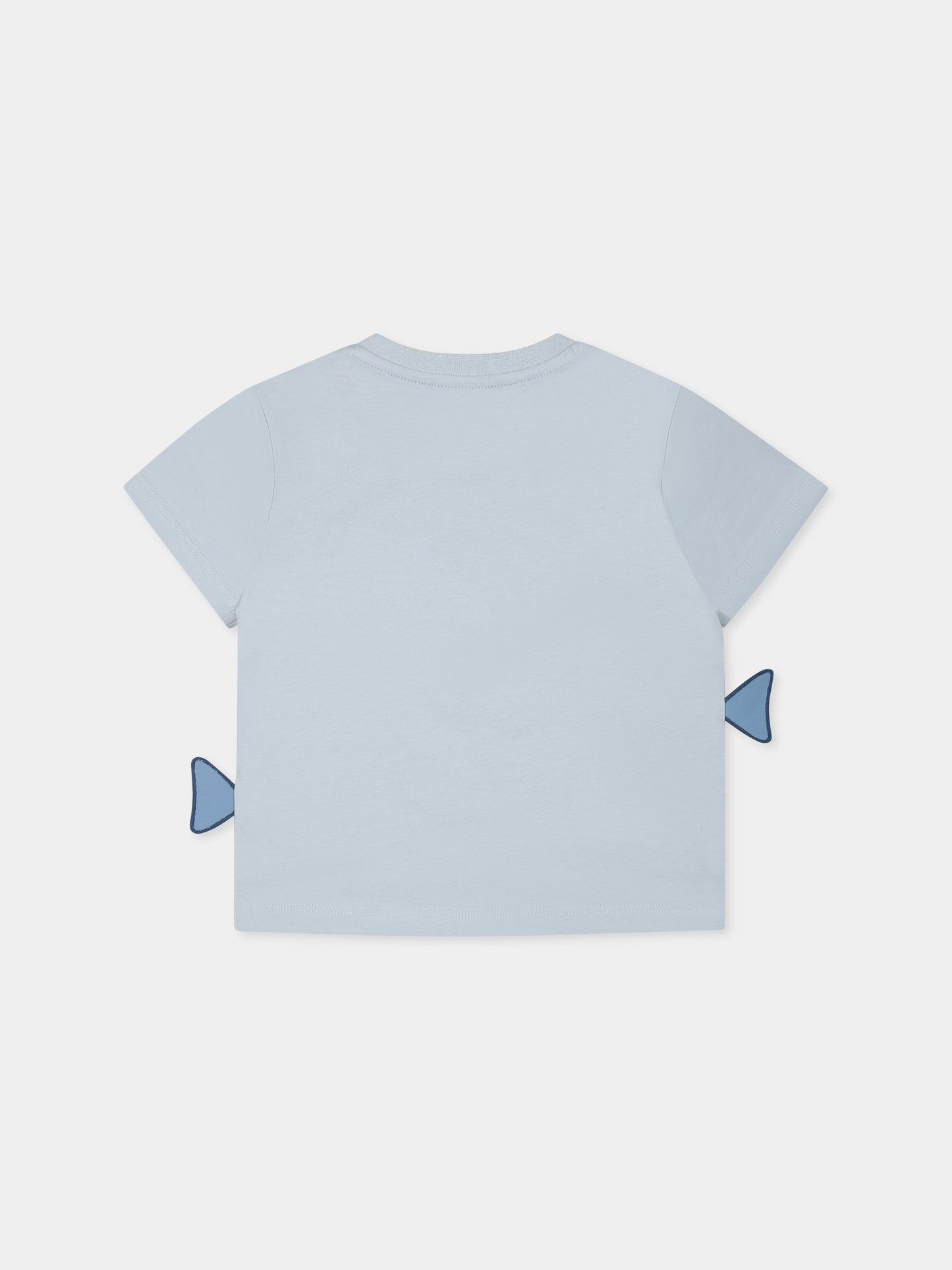 T-shirt celeste per neonato con squali,Mayoral,1061 040