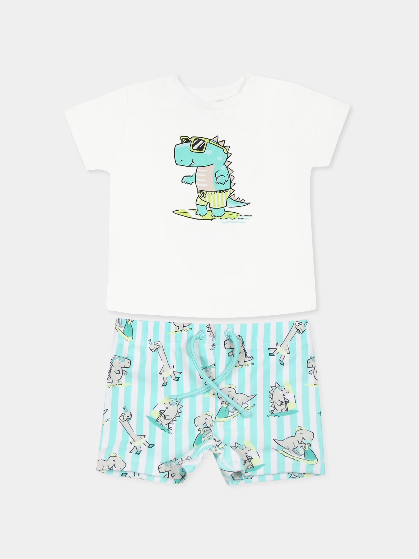 Set multicolor per neonato con dinosauri
