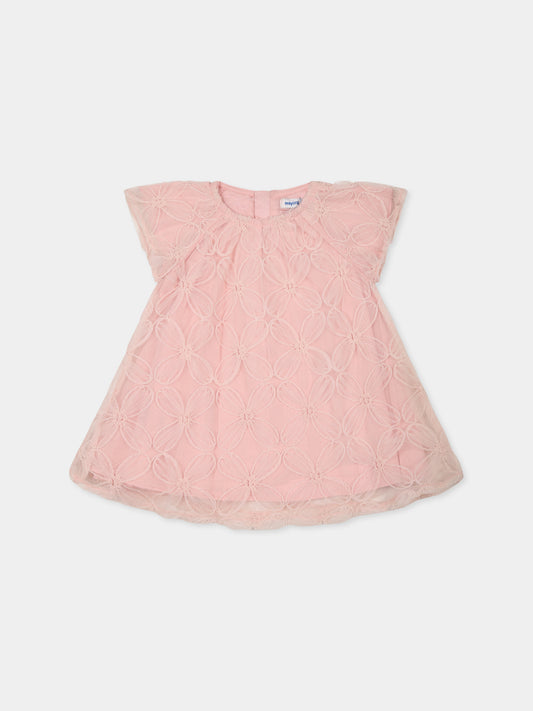 Vestito rosa per neonata con fiori,Mayoral,1982 026