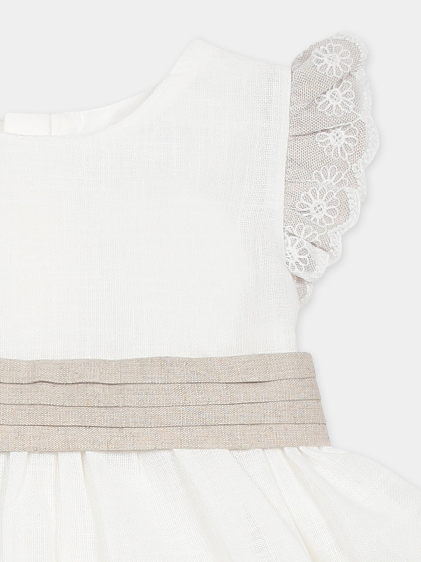 Vestito avorio per neonata con fiocco