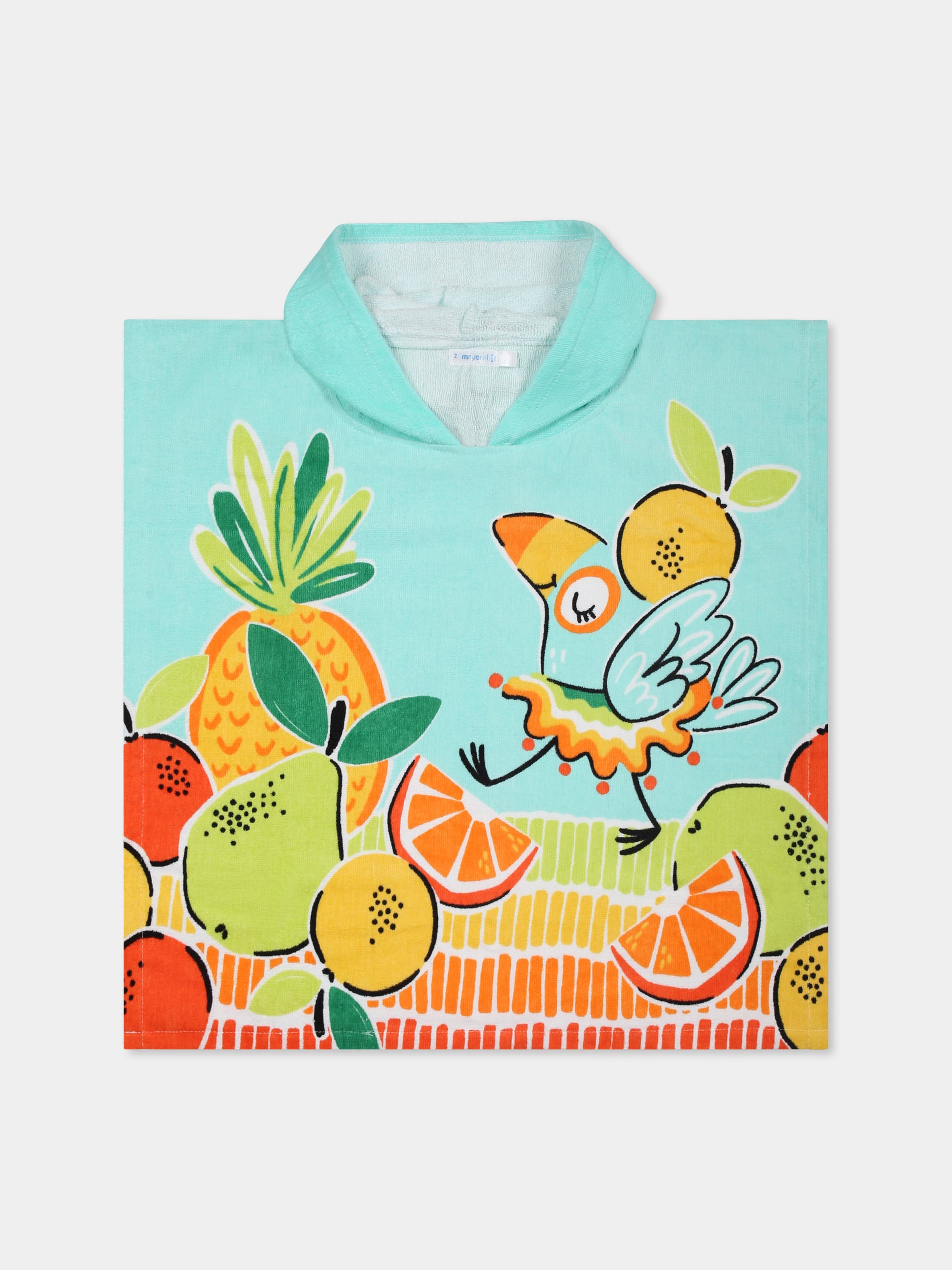 Accappatoio verde per neonata con frutta,Mayoral,10895 026