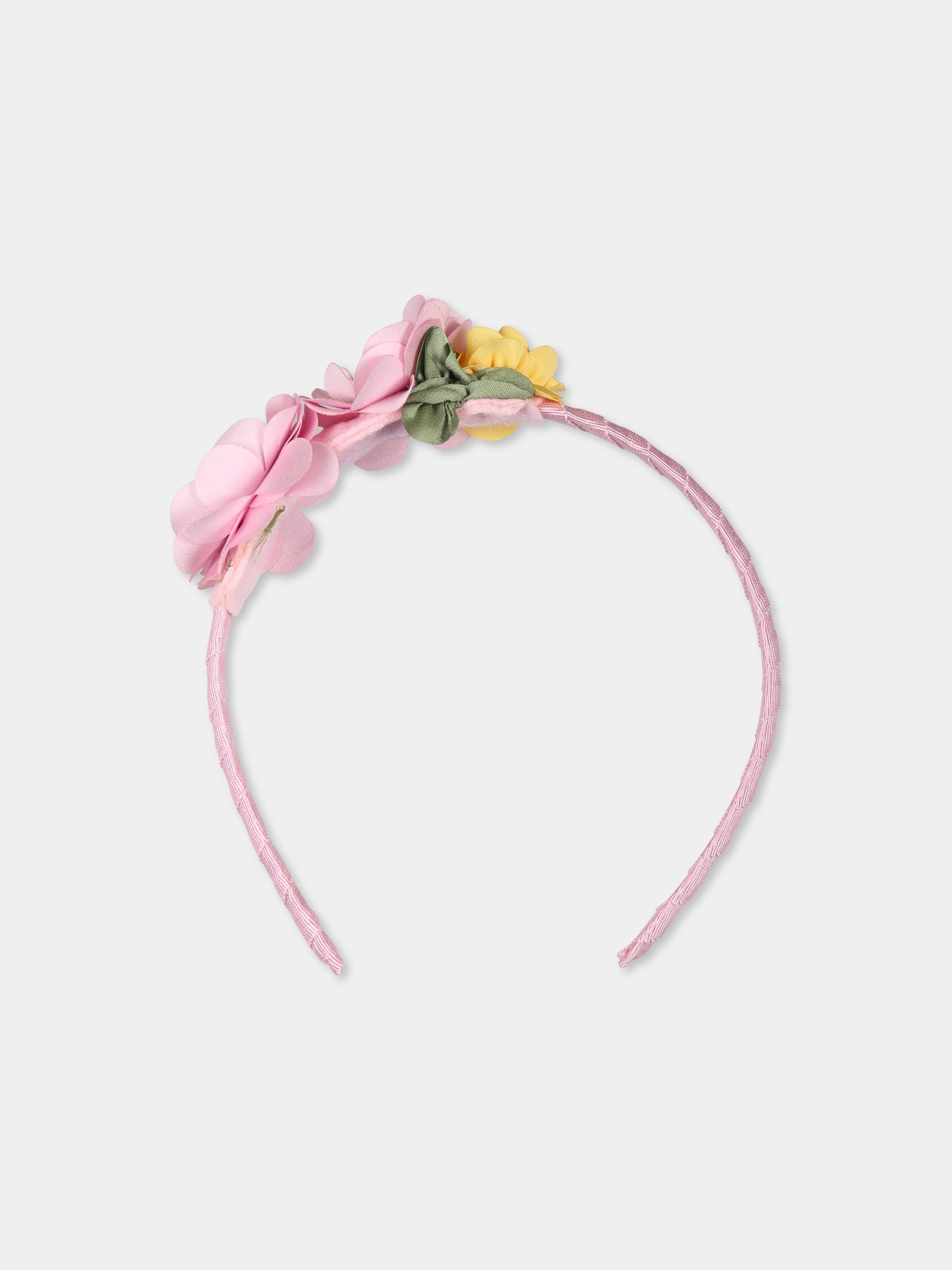 Cerchietto rosa per neonata con fiori,Mayoral,10888 022