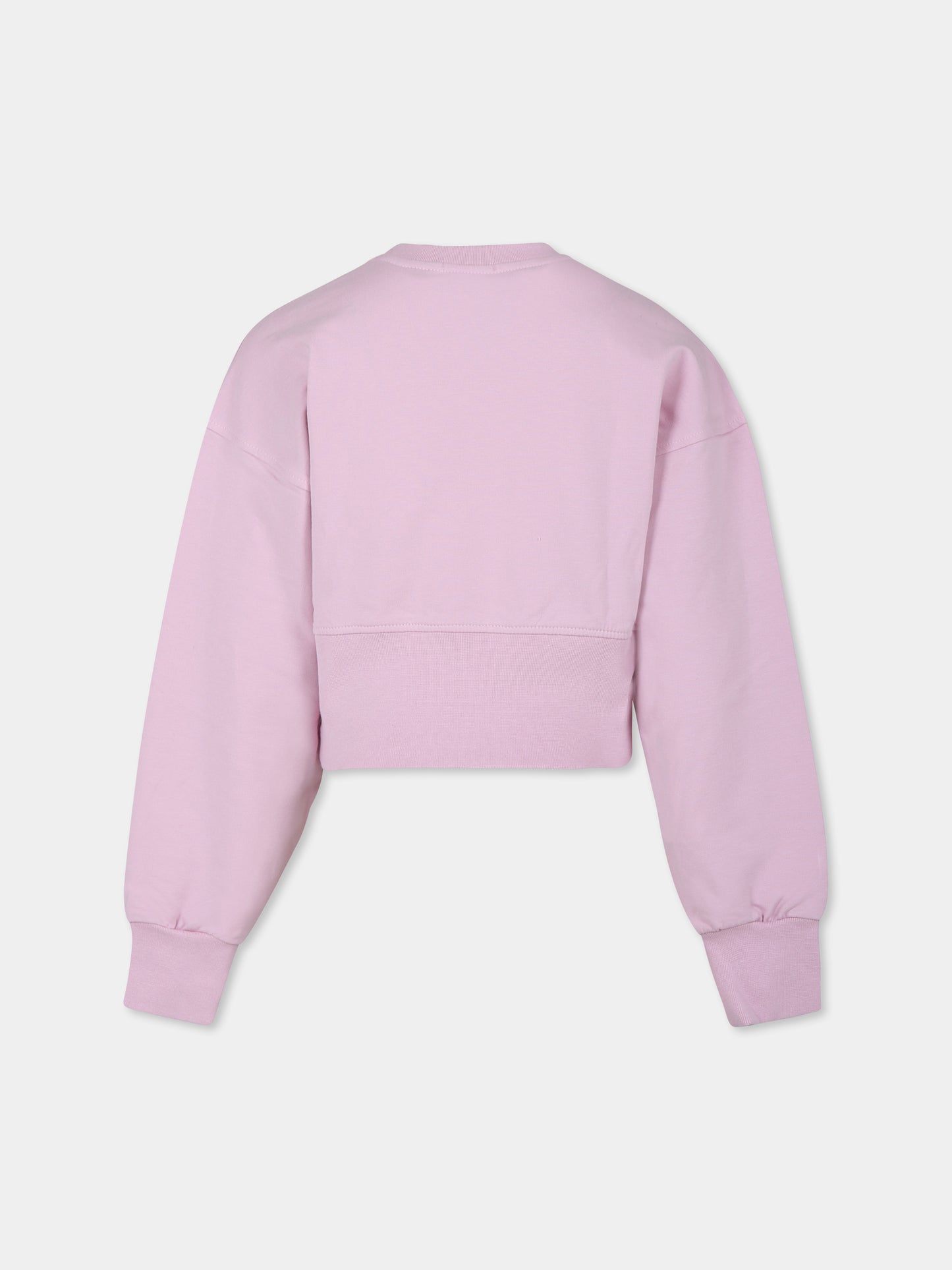 Felpa crop rosa per bambina con logo,Pinko,S4PIJGSW198 042