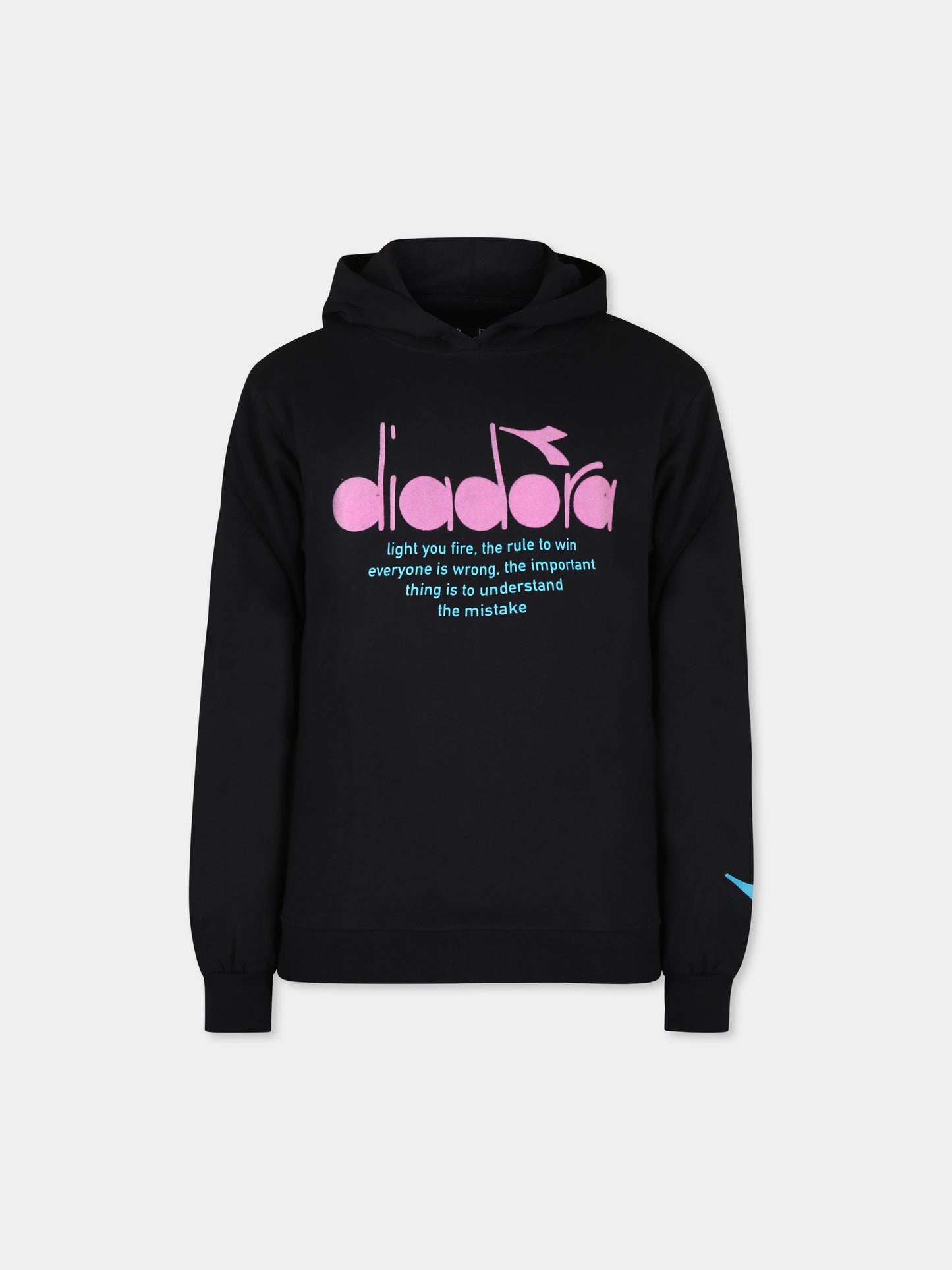 Felpa nera per bambina con logo,Diadora Kids,F3DIJGHS140 110