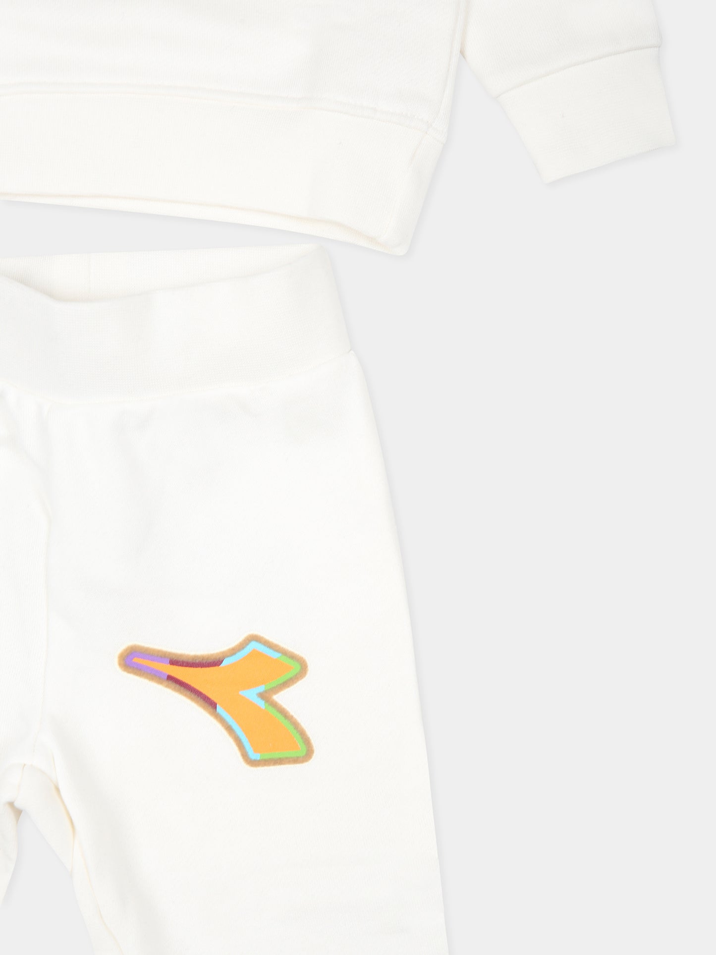 Completo avorio per neonato con logo,Diadora Kids,F3DINBTP080 013