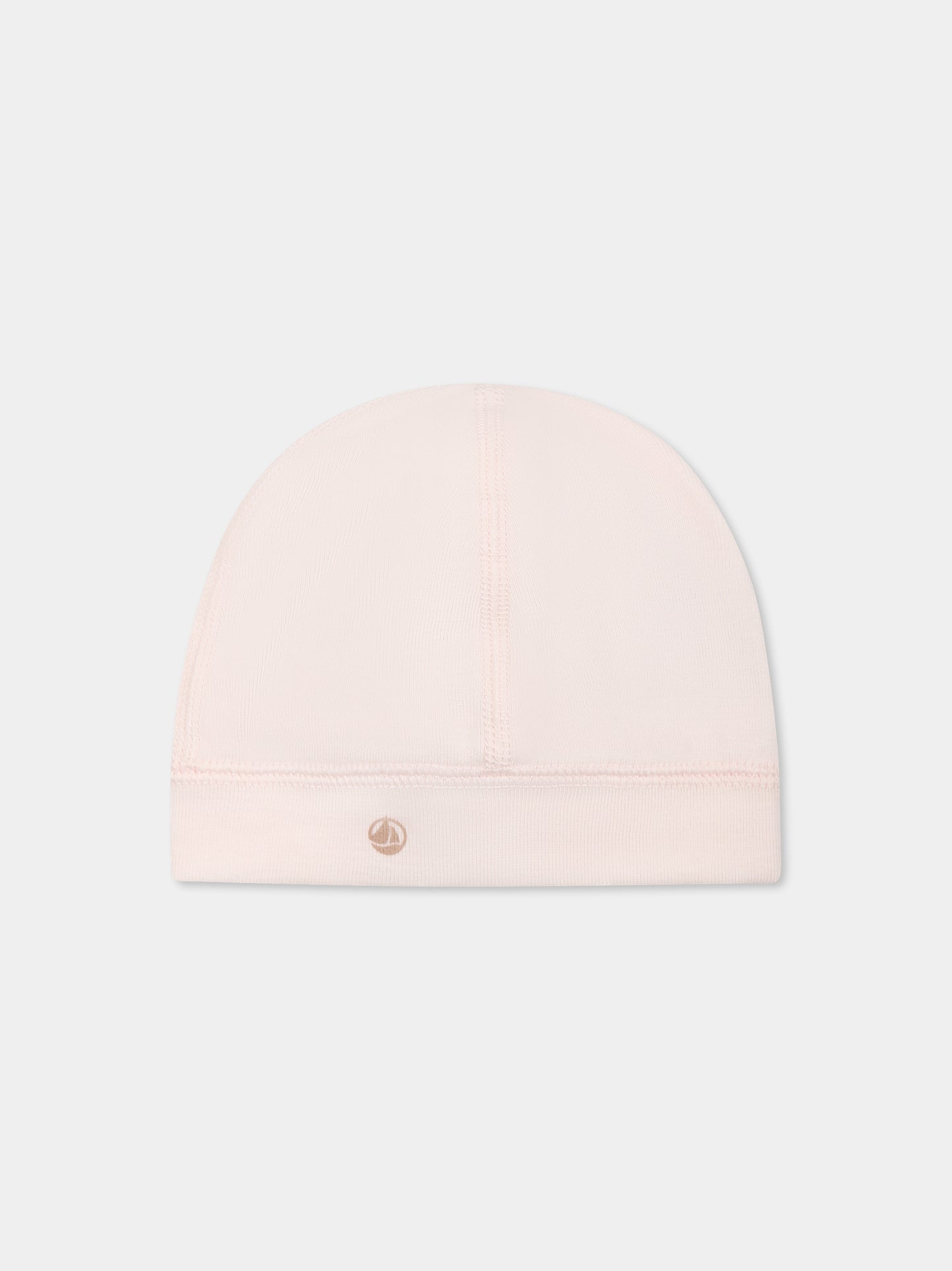 Cappello rosa per neonata con logo