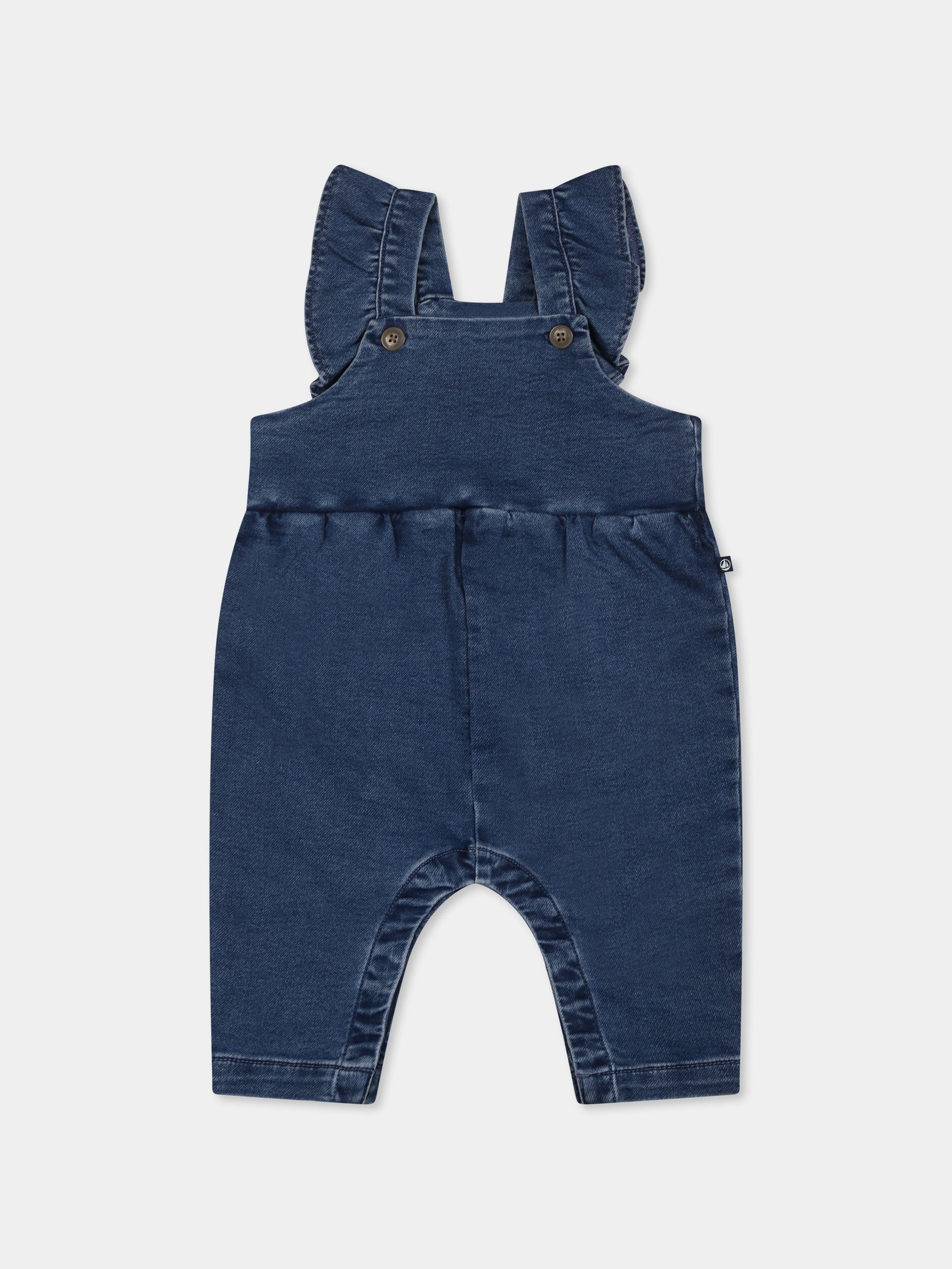 Salopette denim per neonata,Petit Bateau,A0CLA  BLEU DELAVE 01