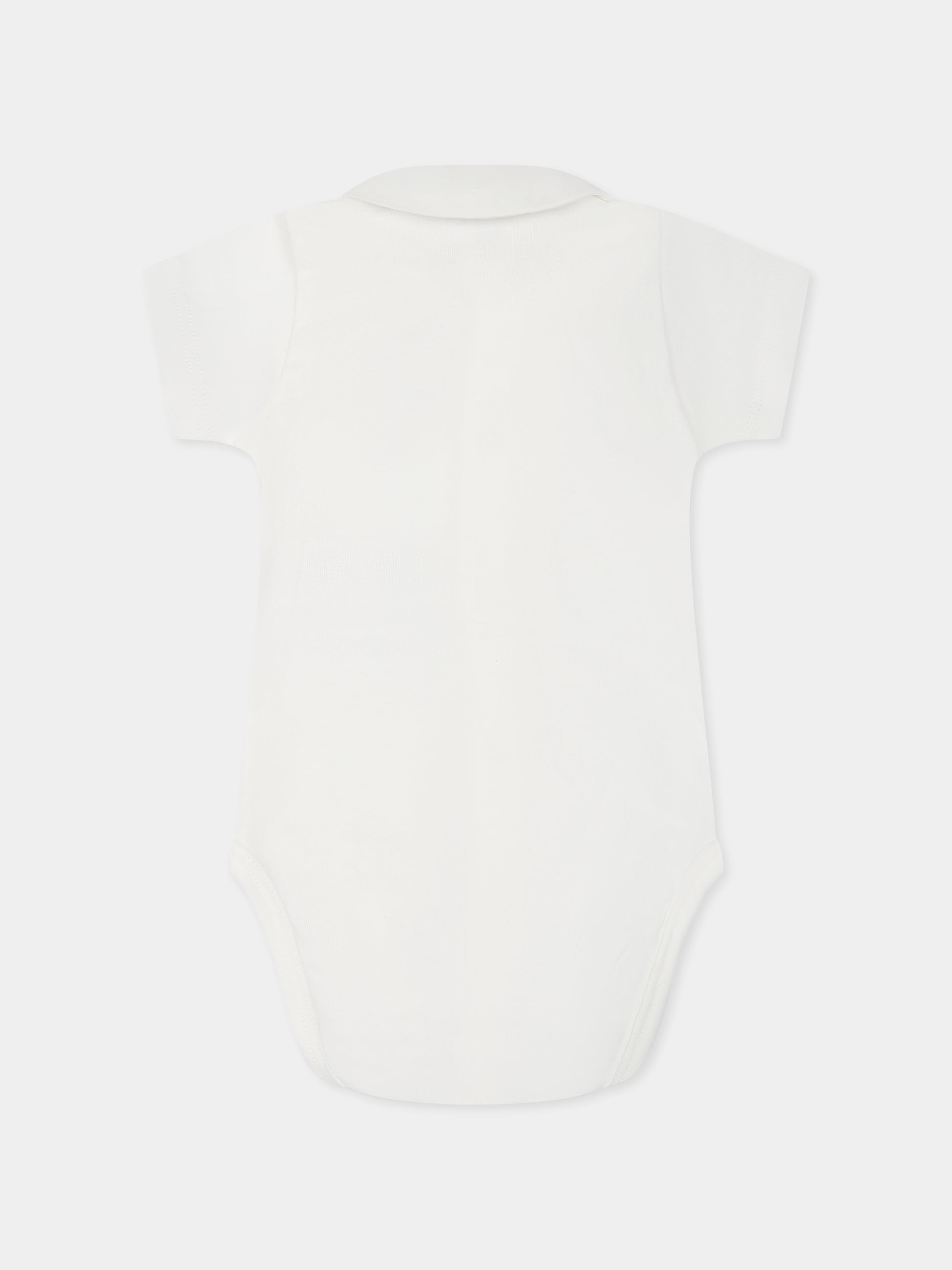 Body bianco per neonati con logo,Petit Bateau,A0CPR MARSHMALLOW 01