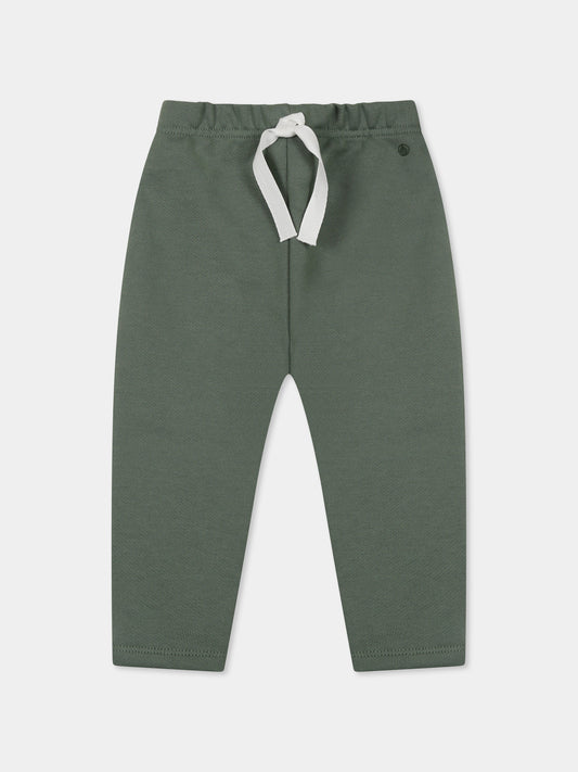 Pantaloni verdi per neonato con logo,Petit Bateau,A0CVZ PALMERAIE 03