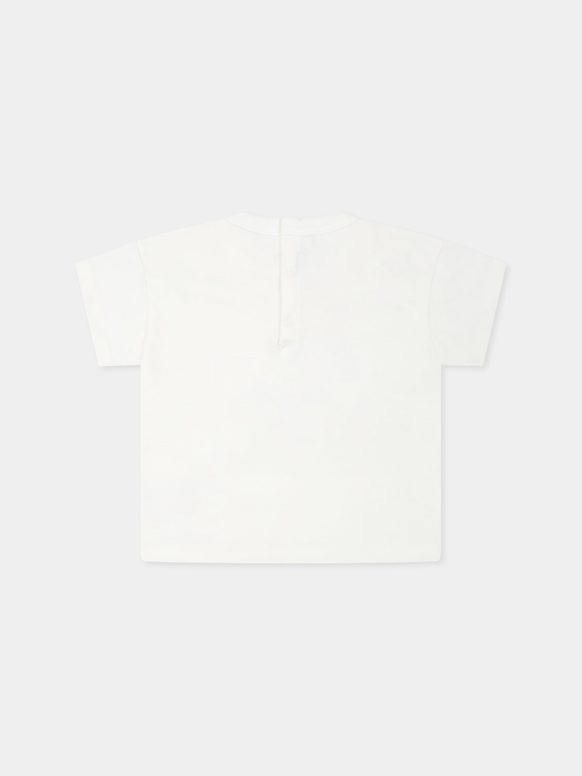 T-shirt bianca per neonato con delfini,Petit Bateau,A0CWB MARSHMALLOW 02