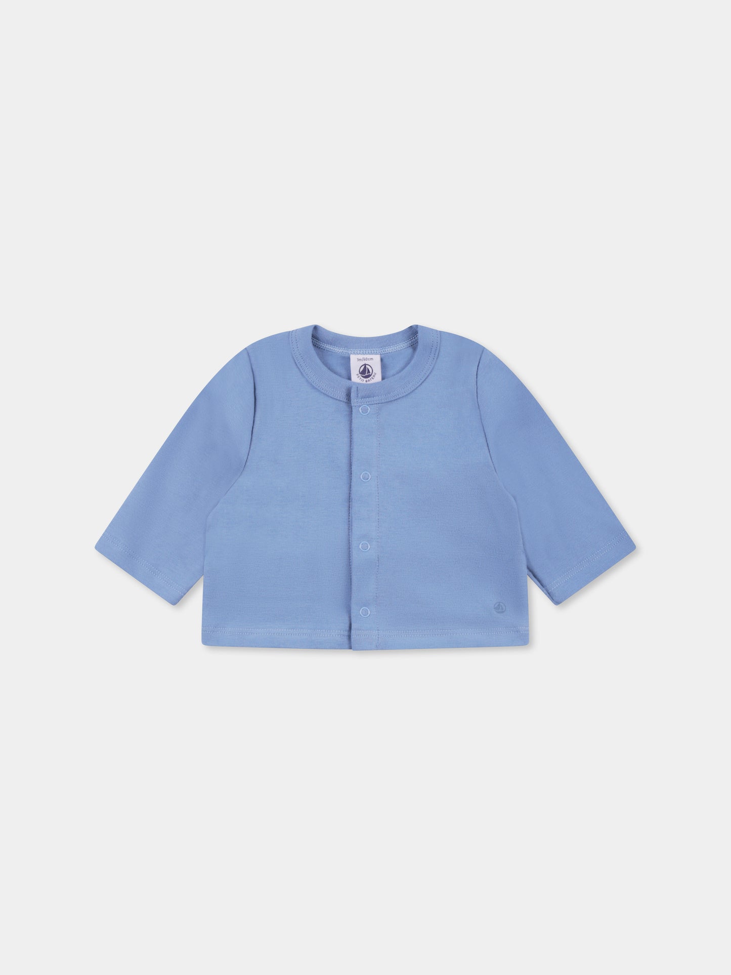 Set pagliaccetto celeste per neonato con logo,Petit Bateau,A0COR ALASKA/MULTICO 01
