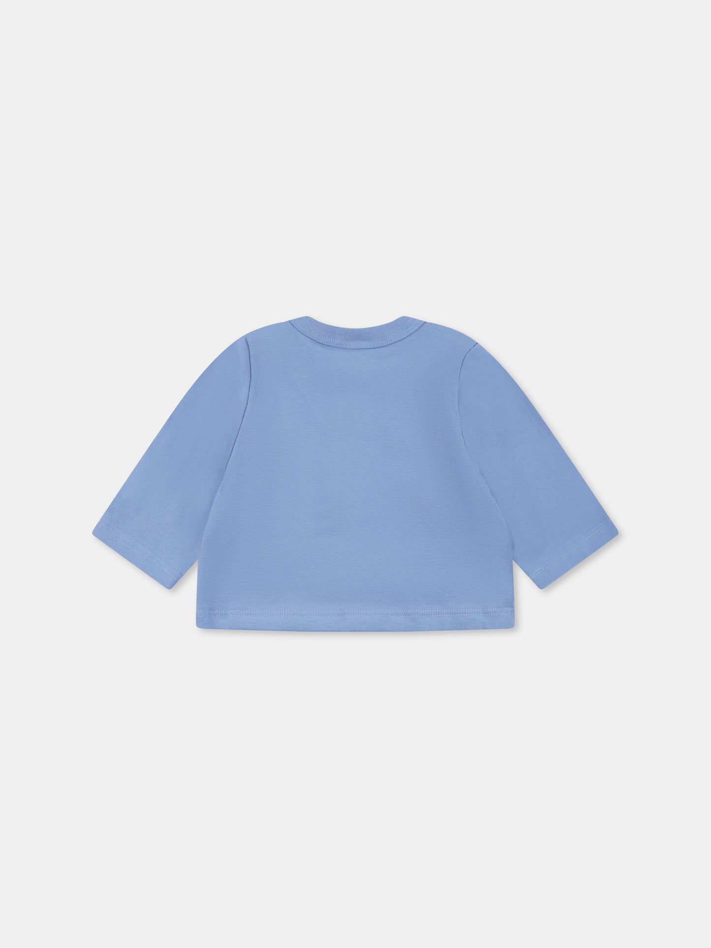 Set pagliaccetto celeste per neonato con logo,Petit Bateau,A0COR ALASKA/MULTICO 01