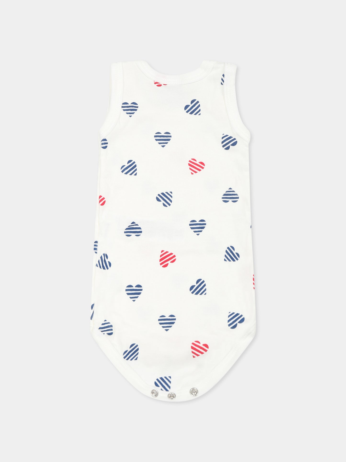 Set body bianco per neonati con cuore,Petit Bateau,A0CX1 VARIANTE 1 00
