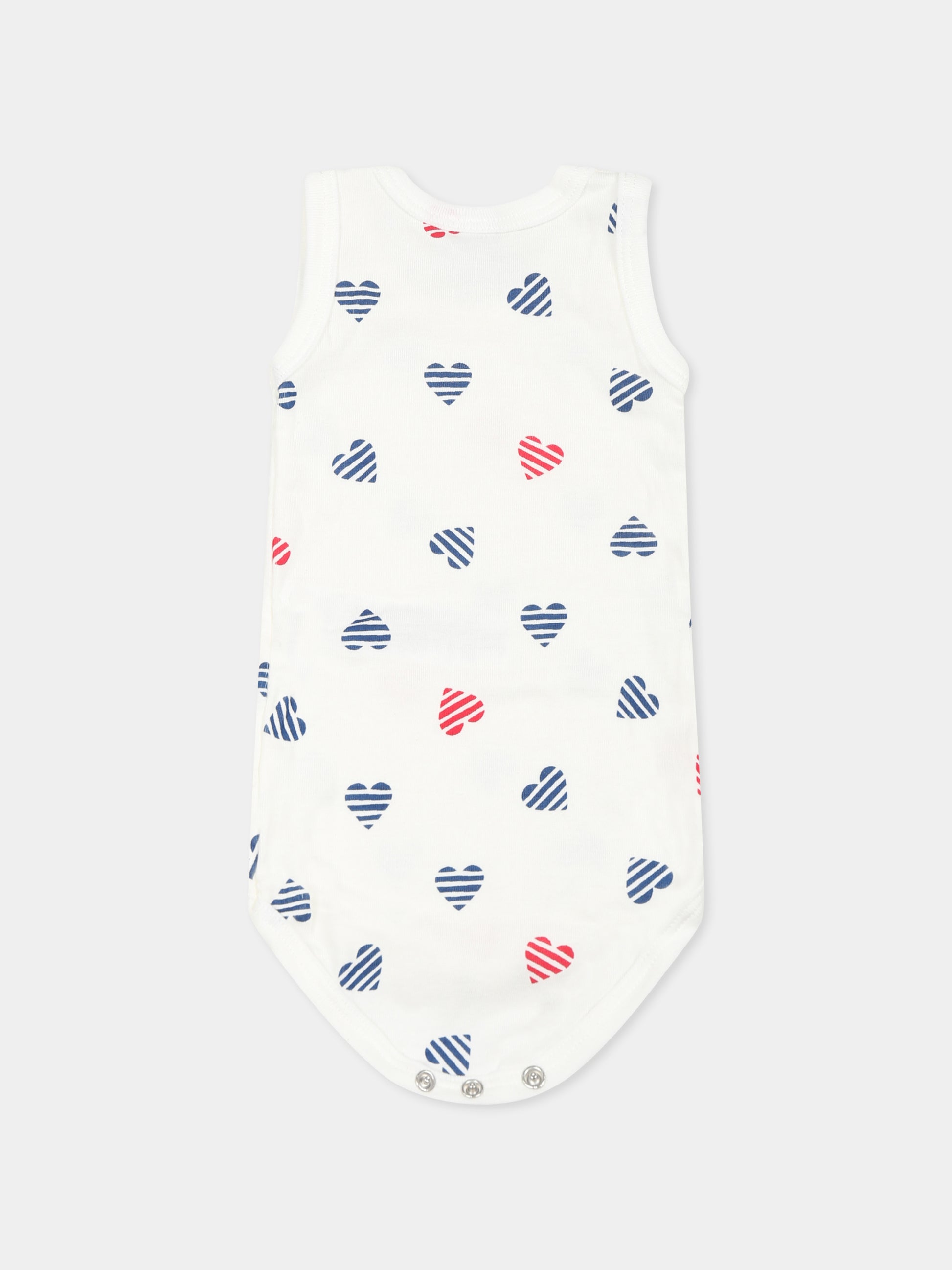 Set body bianco per neonati con cuore,Petit Bateau,A0CX1 VARIANTE 1 00
