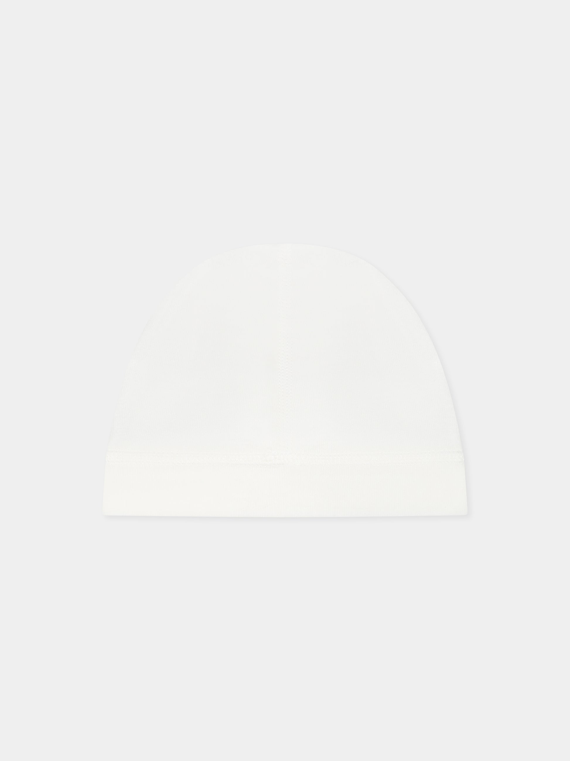 Cappello bianco per neonati con logo,Petit Bateau,A0AZW MARSHMALLOW 01