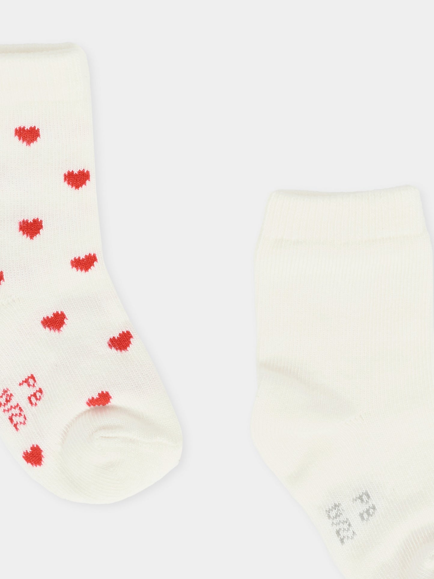Set calzini bianchi per bambini con cuori,Petit Bateau,A0AZK VARIANTE 1 01