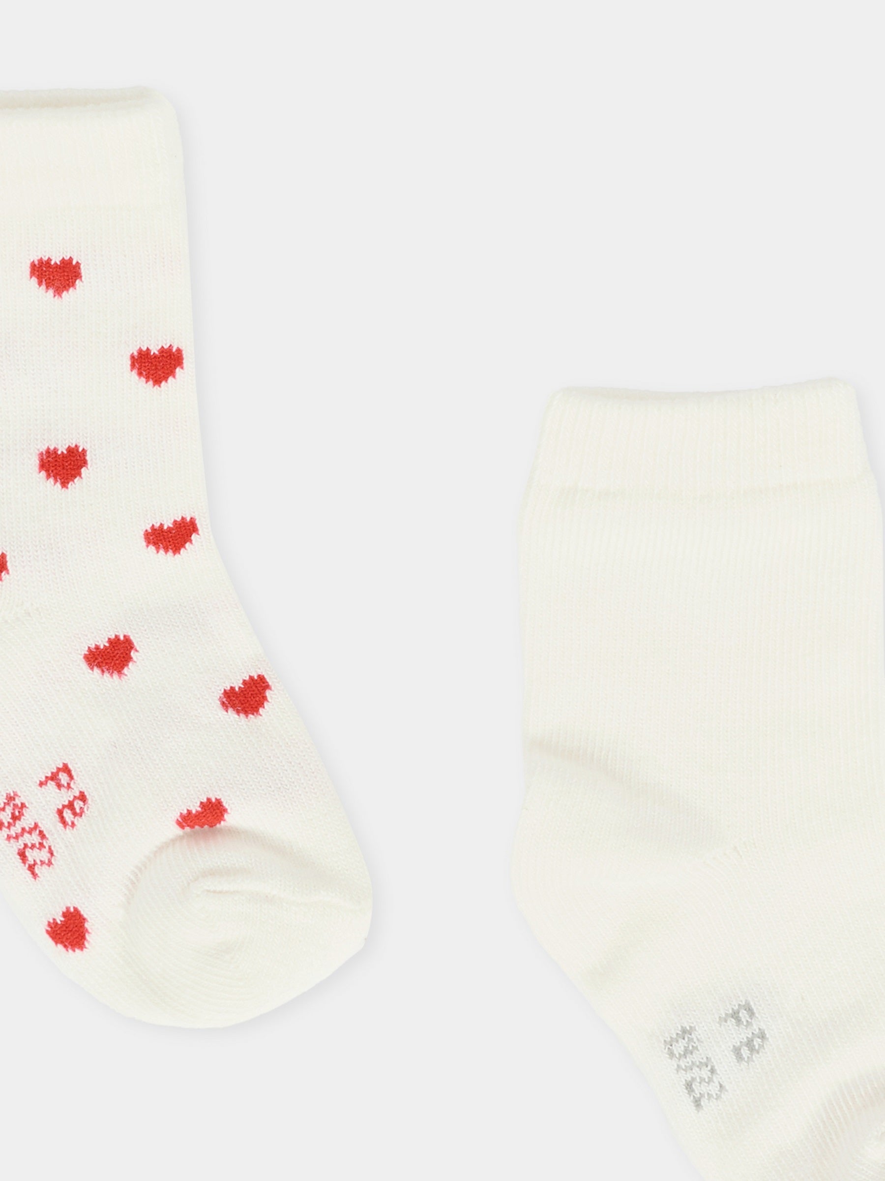 Set calzini bianchi per bambini con cuori,Petit Bateau,A0AZK VARIANTE 1 01