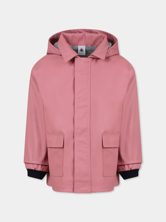 Impermeabile rosa per bambina,Petit Bateau,A0B09 ROSEWOOD 03