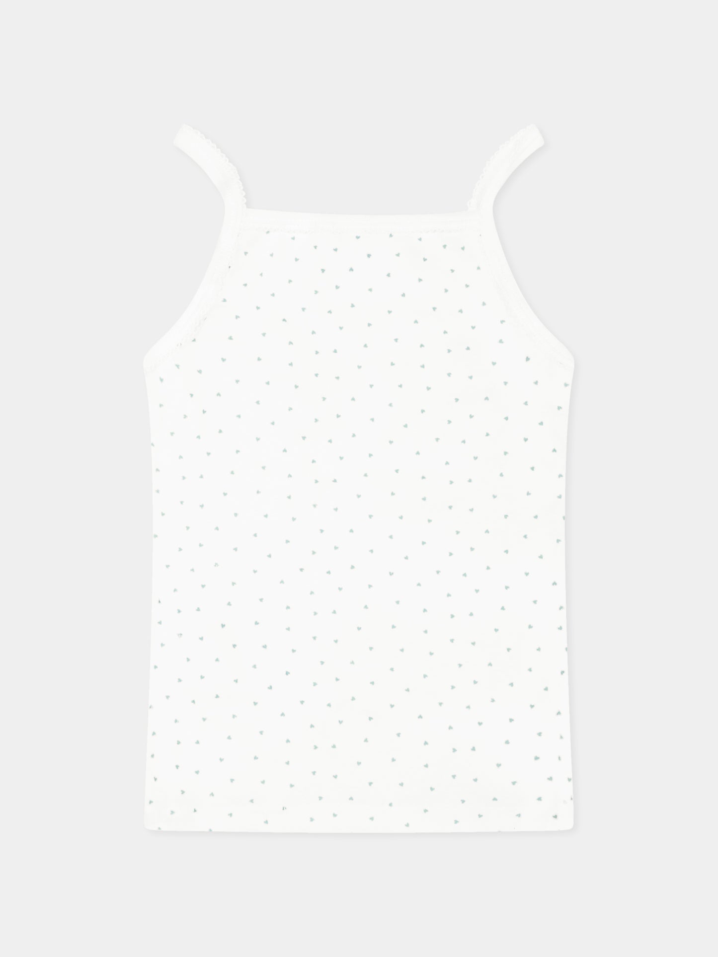 Set canottiere bianche per bambina con cuori,Petit Bateau,A0A47 VARIANTE 1 00