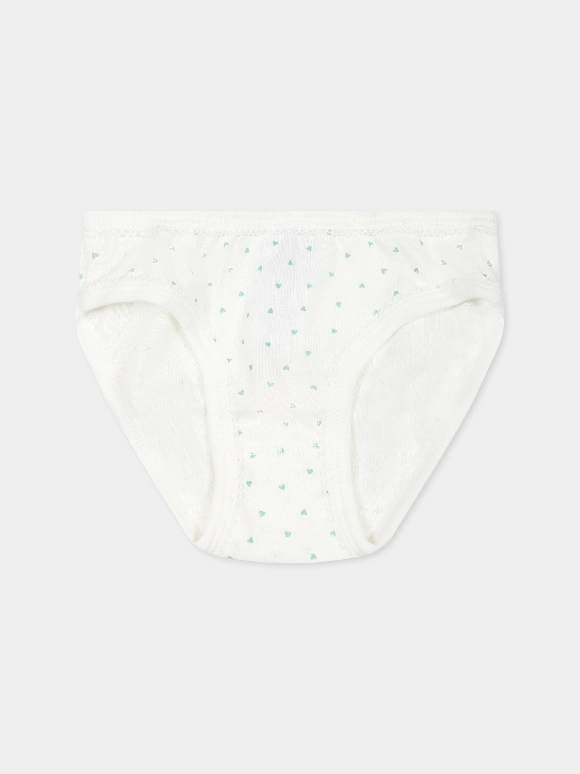 Set slip bianco per bambina con cuori all over,Petit Bateau,A0A45 VARIANTE 1 00