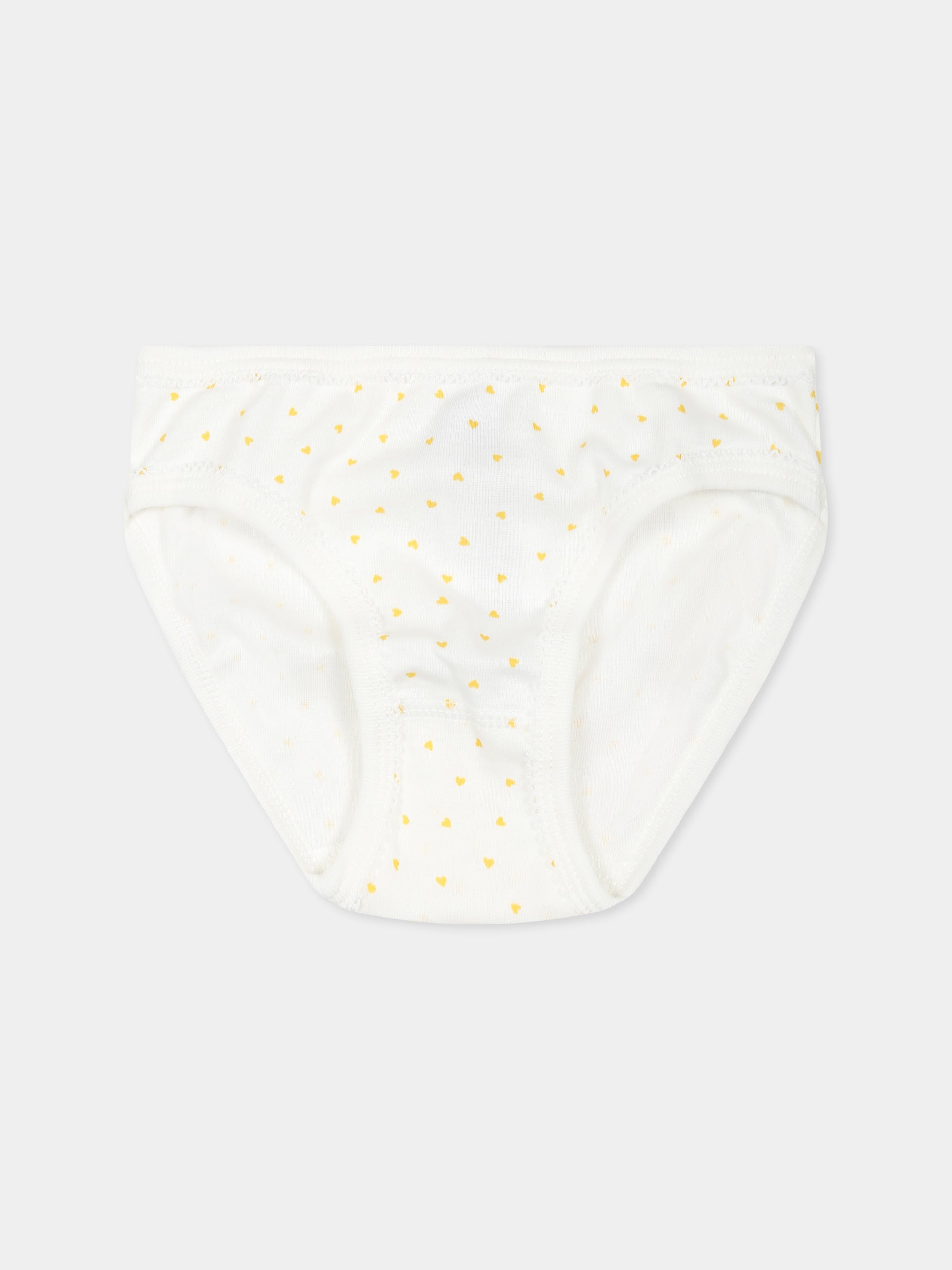 Set slip bianco per bambina con cuori all over,Petit Bateau,A0A45 VARIANTE 1 00