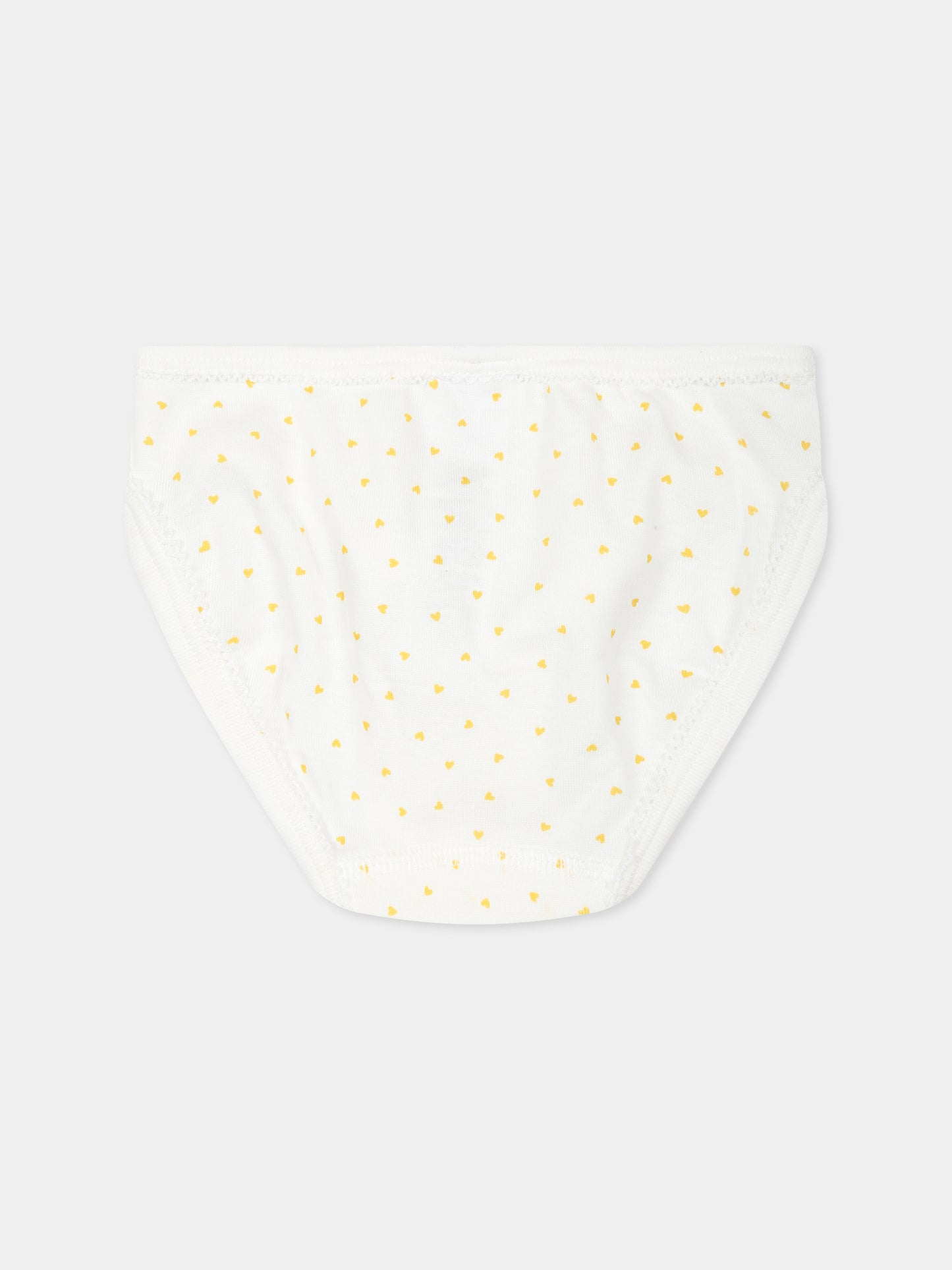 Set slip bianco per bambina con cuori all over,Petit Bateau,A0A45 VARIANTE 1 00