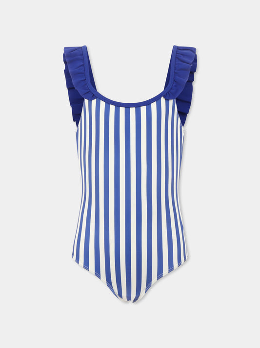 Costume intero azzurro per bambina,Petit Bateau,A0CXK SURF/MARSHMALLOW 01