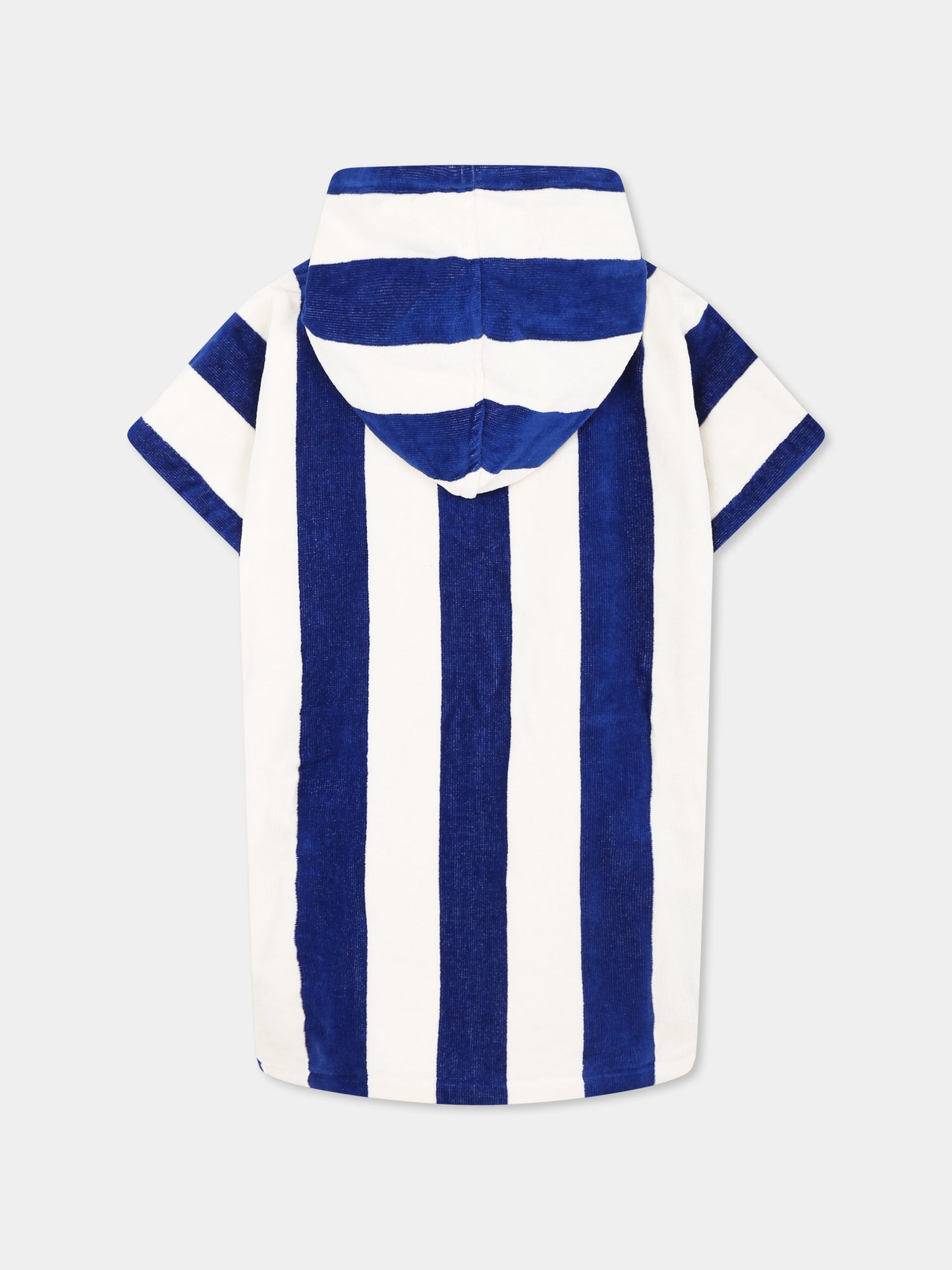 Accappatoio blu per bambini con logo,Petit Bateau,A0CH7 SURF/MARSHMALLOW 01