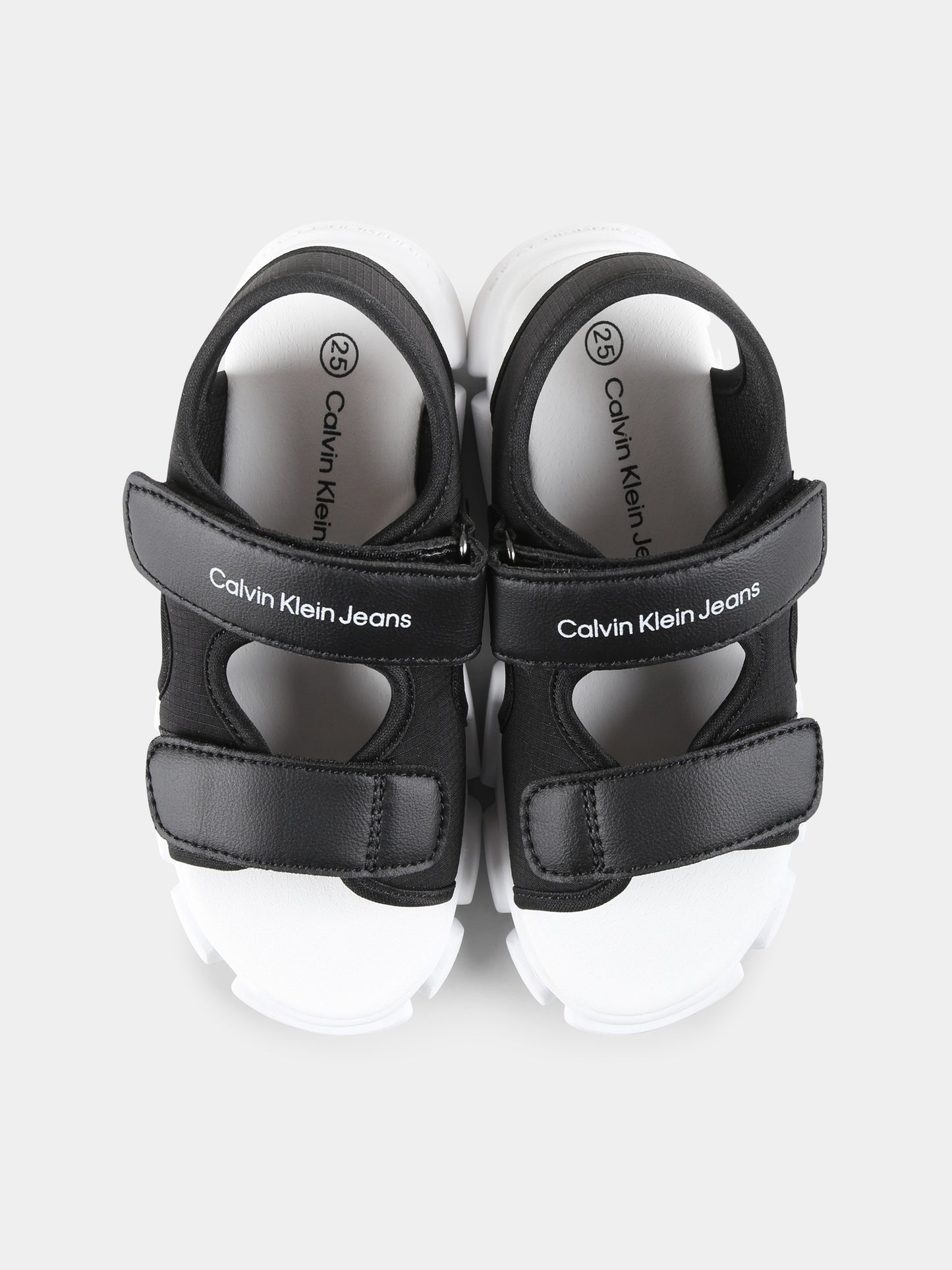 Sandali neri per bambini con logo,Calvin Klein Kids,V1B2 83020 1591999