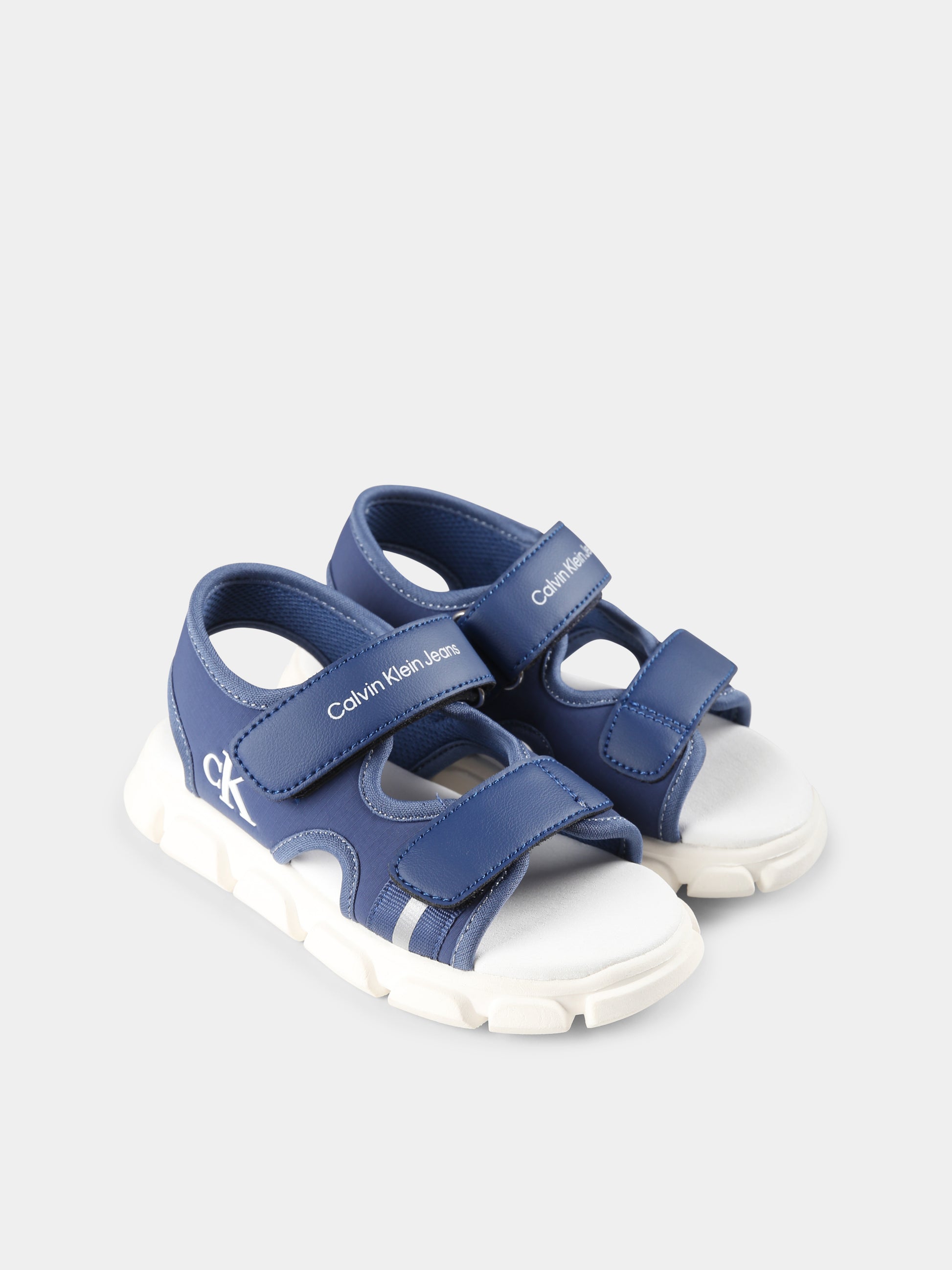 Sandali blu per bambino con logo,Calvin Klein Kids,V1B2 83020 1591865