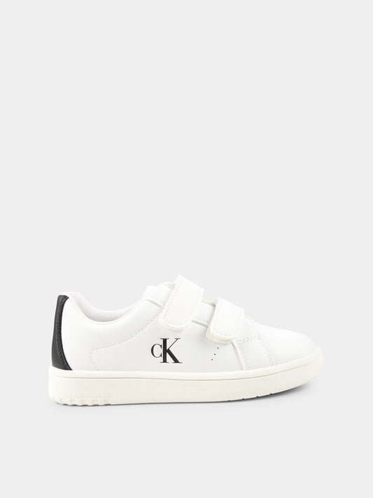 Sneakers bianche per bambini con logo,Calvin Klein Kids,V1X9 82080 1355X002