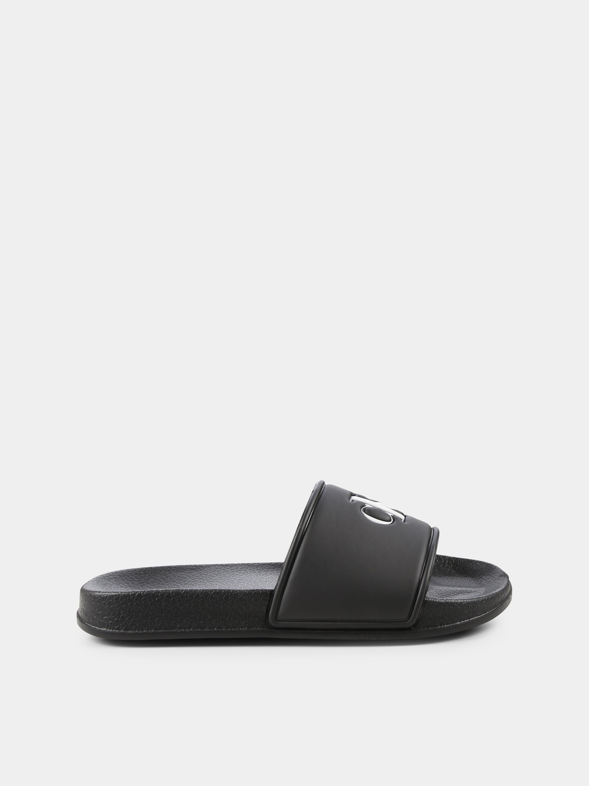 Ciabatte nere per bambini con logo,Calvin Klein Kids,V3X0 83032 1172999