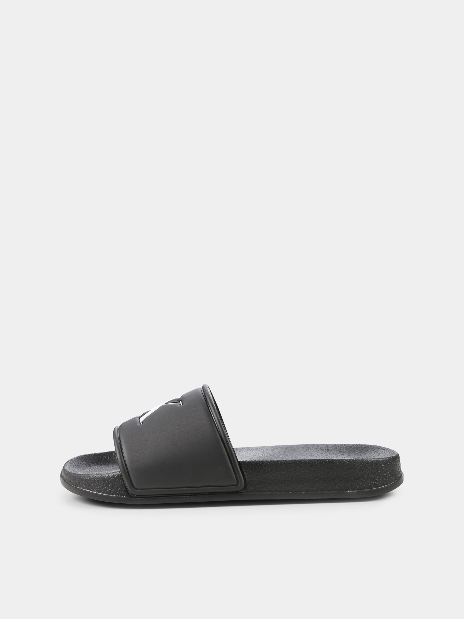 Ciabatte nere per bambini con logo,Calvin Klein Kids,V3X0 83032 1172999