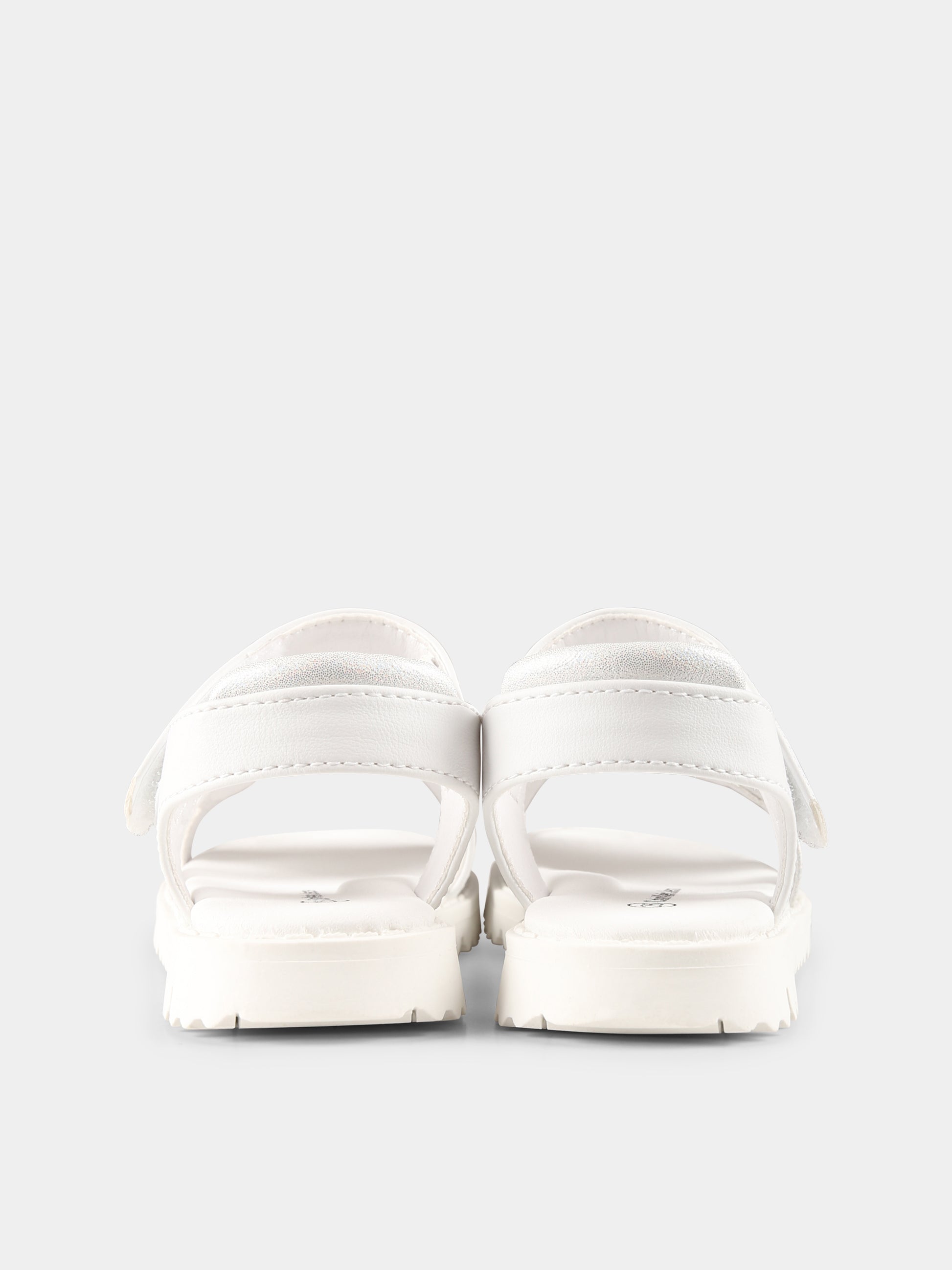 Sandali bianchi per bambina con logo,Calvin Klein Kids,V1A2 82039 1013X025