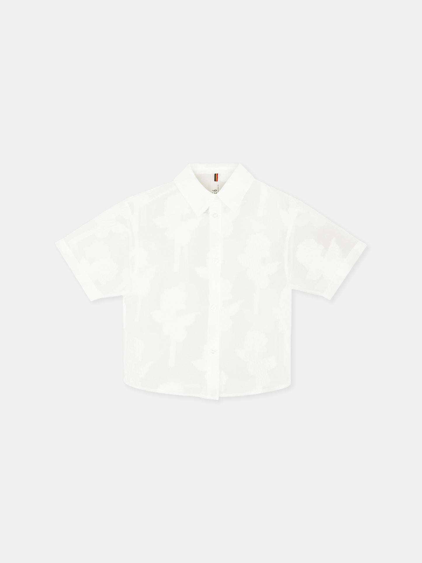 Camicia bianca per bambina con rose