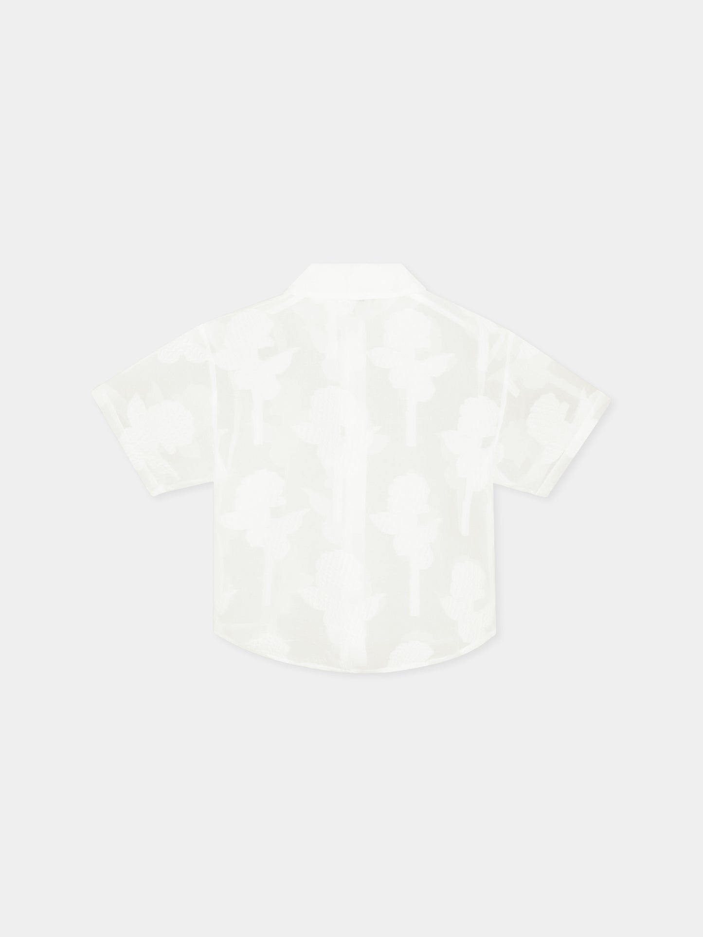 Camicia bianca per bambina con rose