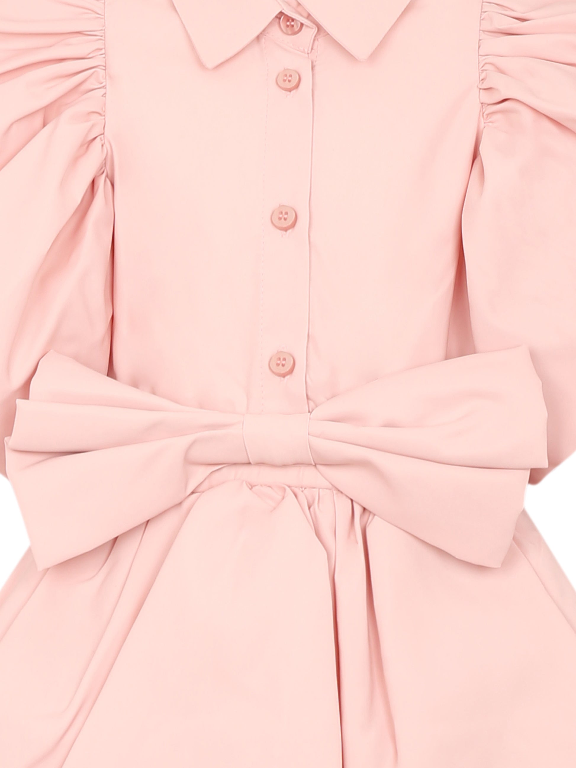 Vestito rosa per bambina con fiocco,Caroline Bosmans,SS25 4006B 85 3002