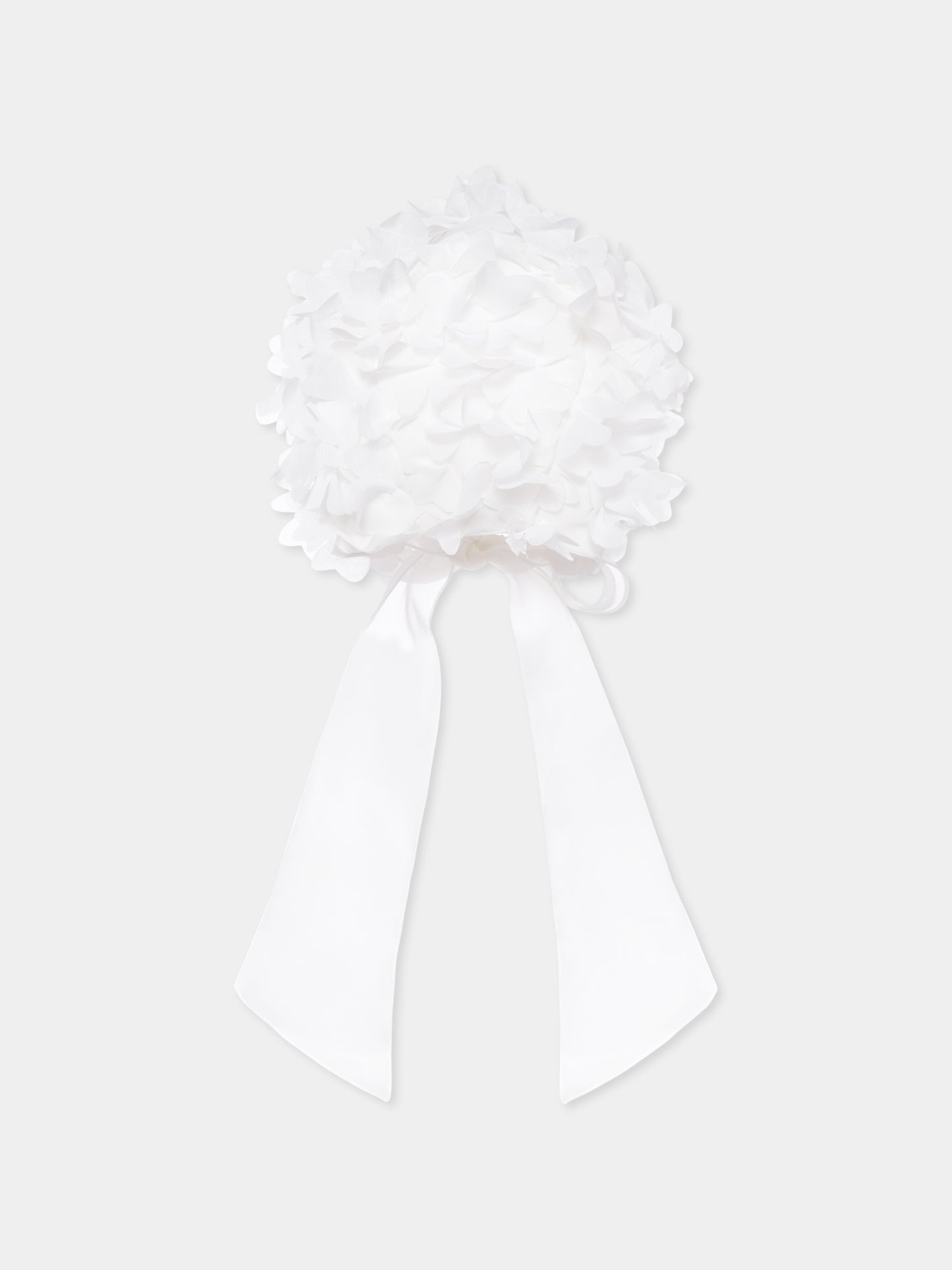 Cuffia bianca per neonata con petali