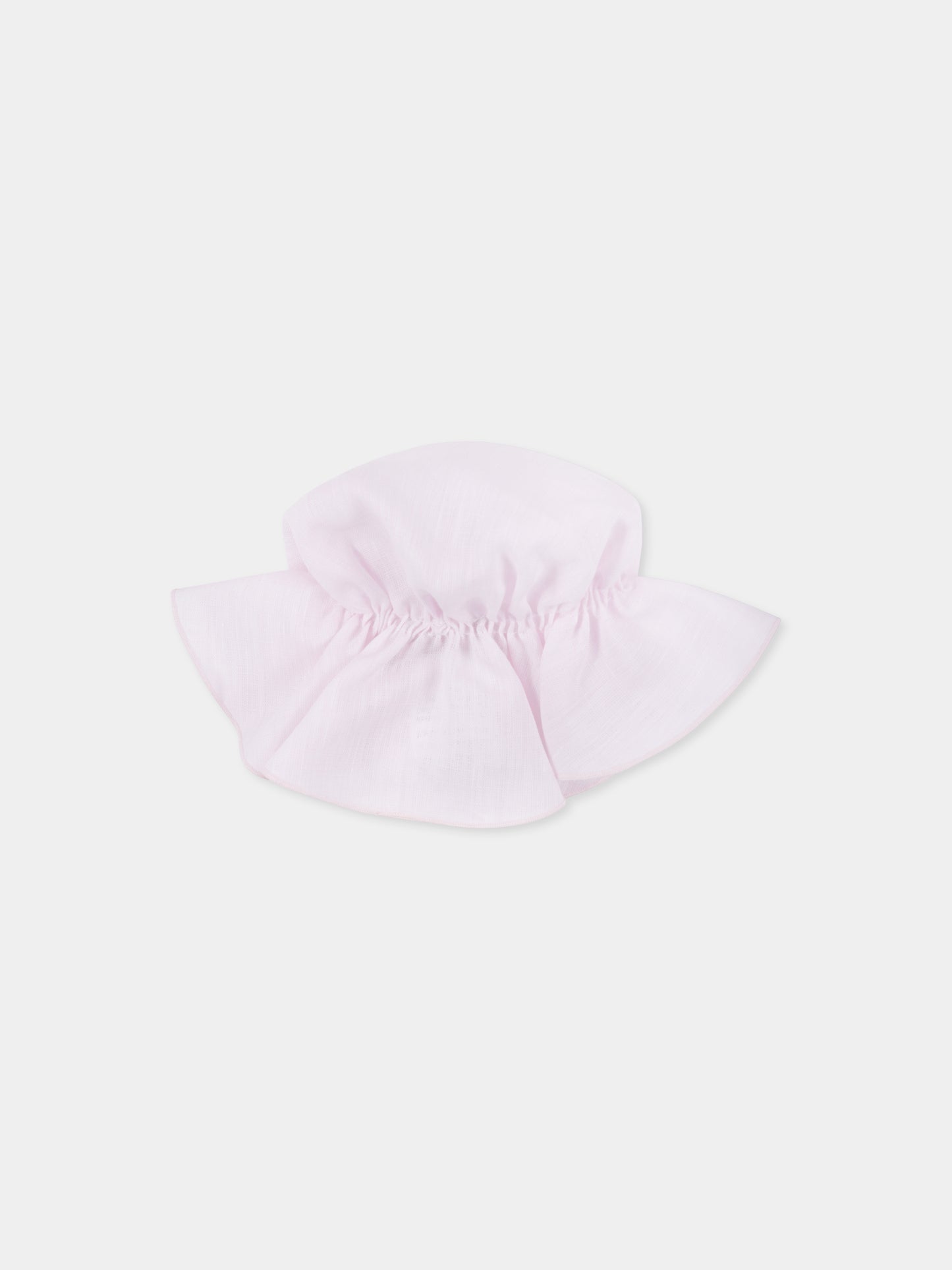 Cappello rosa per neonata con fiocco