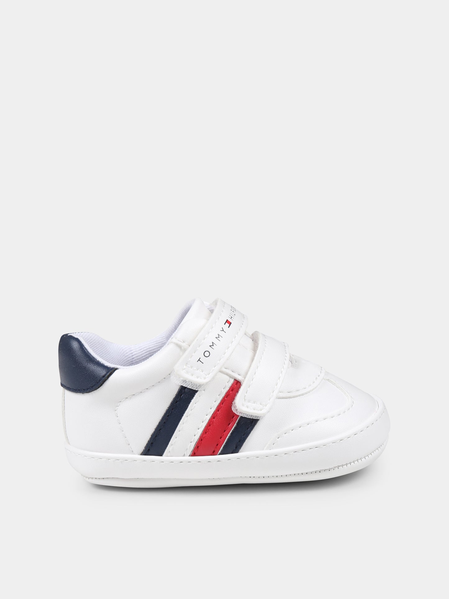 Sneakers bianche per neonati con logo,Tommy Hilfiger Junior,T0B9 33831 1433X336