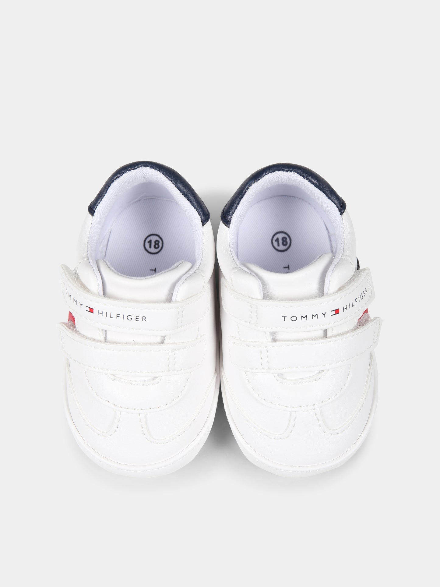 Sneakers bianche per neonati con logo,Tommy Hilfiger Junior,T0B9 33831 1433X336